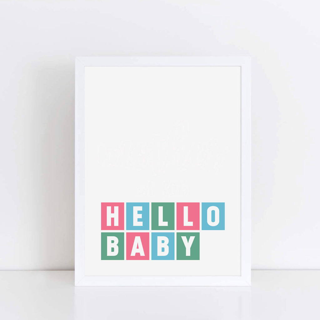 Hello Baby Nursery Wall Art by SixElevenCreations Product Code SEP0044