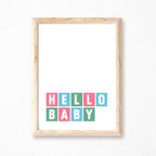 Hello Baby Nursery Wall Art by SixElevenCreations Product Code SEP0044