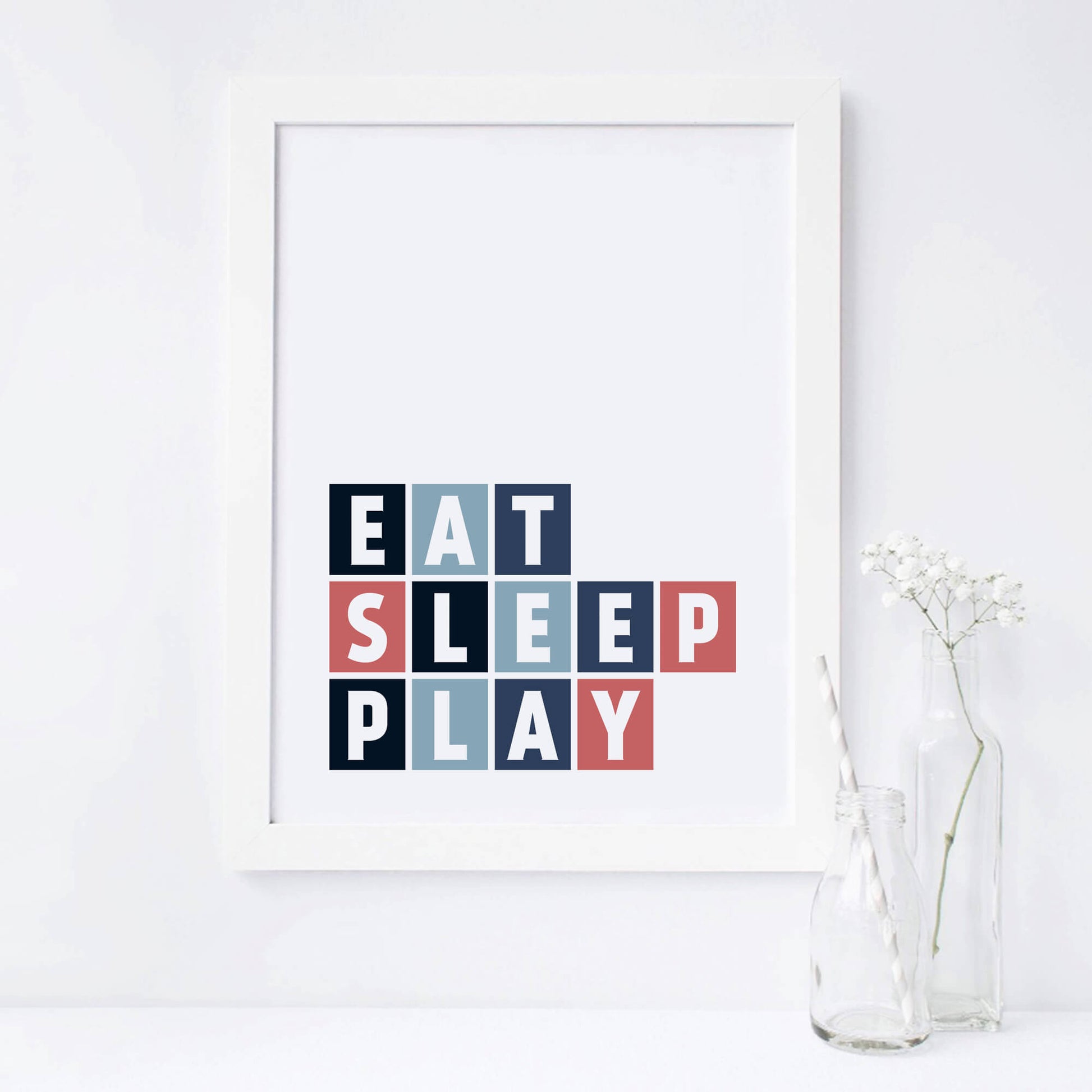Eat Sleep Play Kids Poster by SixElevenCreations Product Code SEP0049