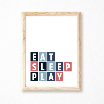 Eat Sleep Play Kids Poster by SixElevenCreations Product Code SEP0049