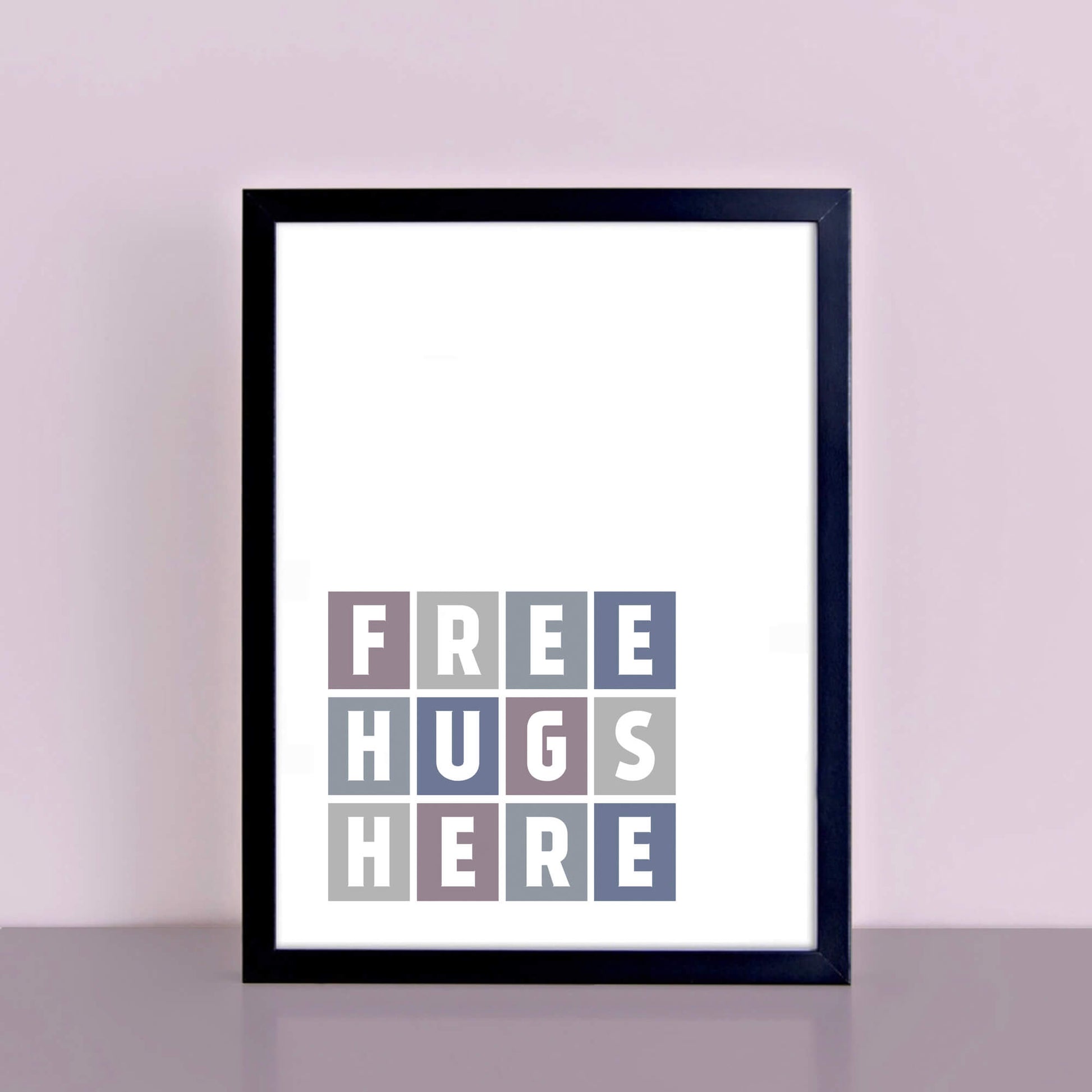 Free Hugs Here Wallprint by SixElevenCreations Product Code SEP0059