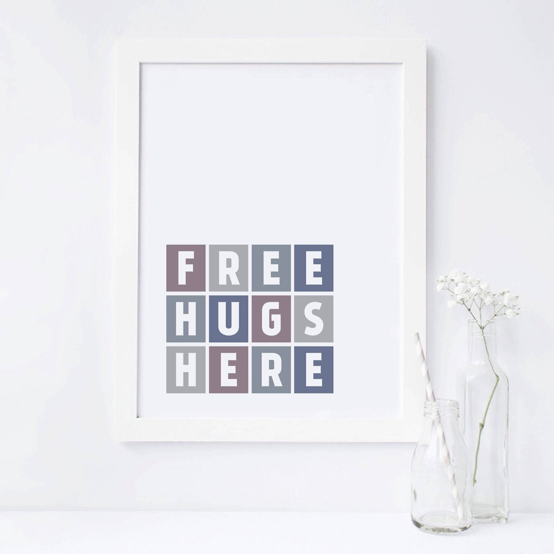 Free Hugs Here Wallprint by SixElevenCreations Product Code SEP0059