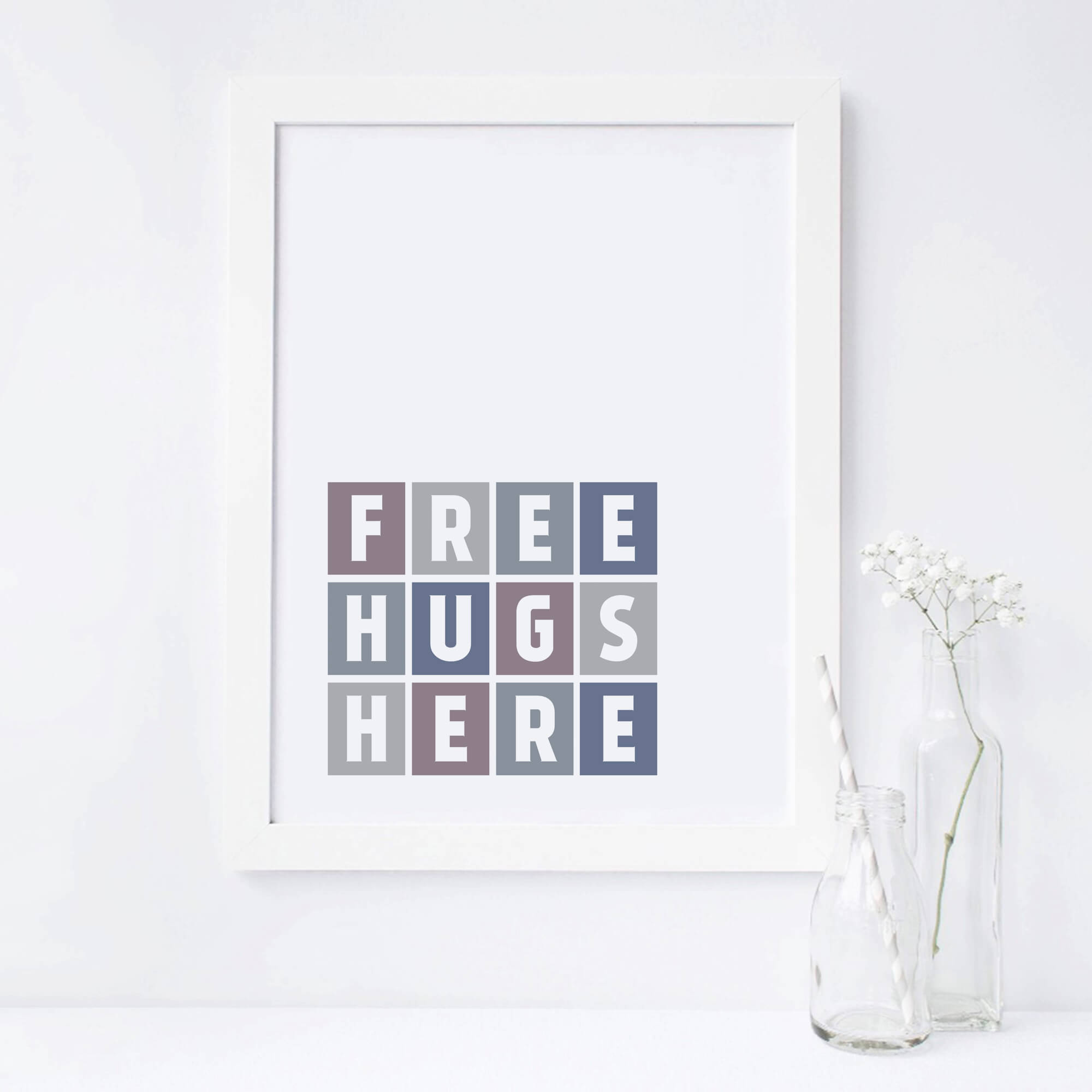 Free Hugs Here Wallprint by SixElevenCreations Product Code SEP0059