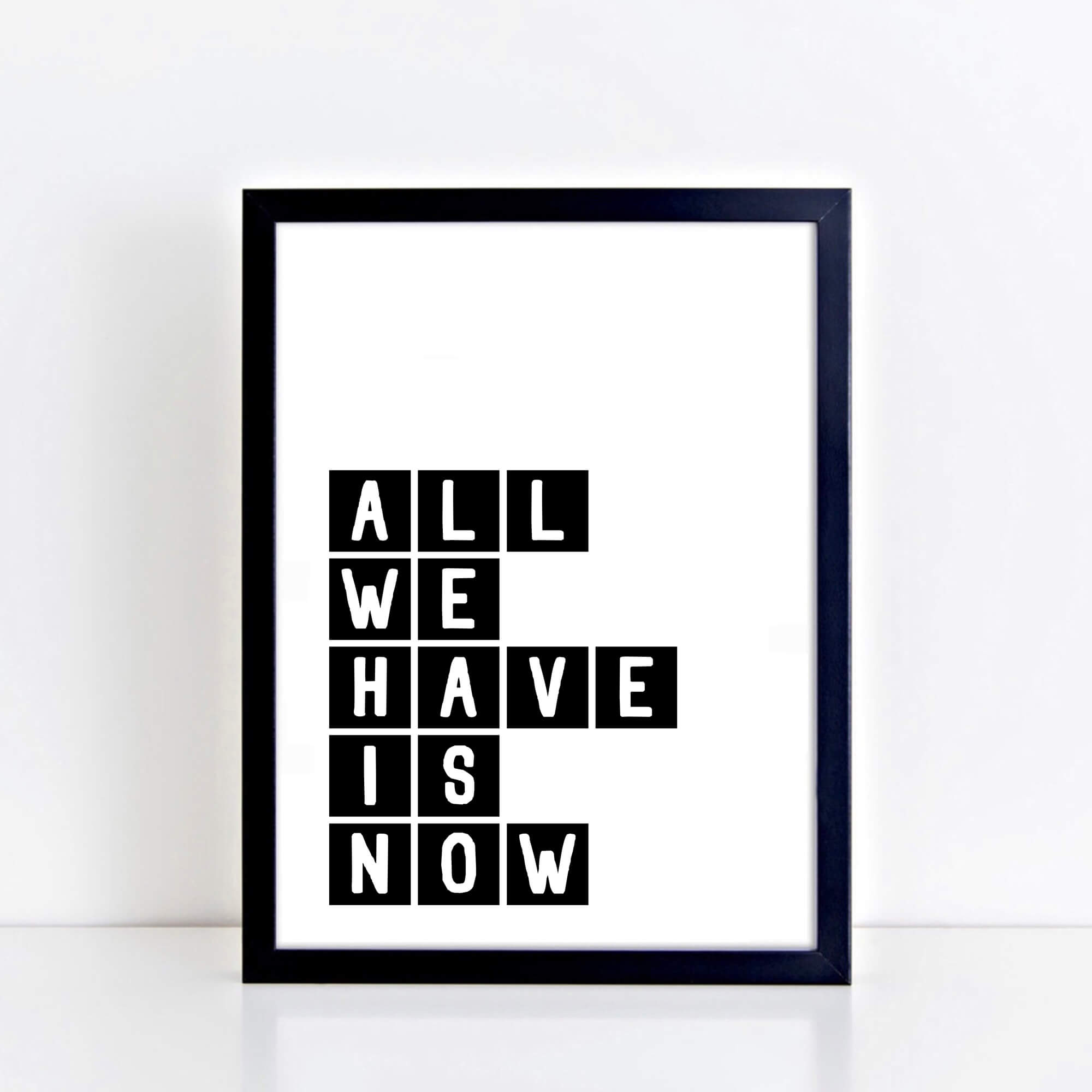 All We Have Is Now Typography Print by SixElevenCreations Product Code SEP0071