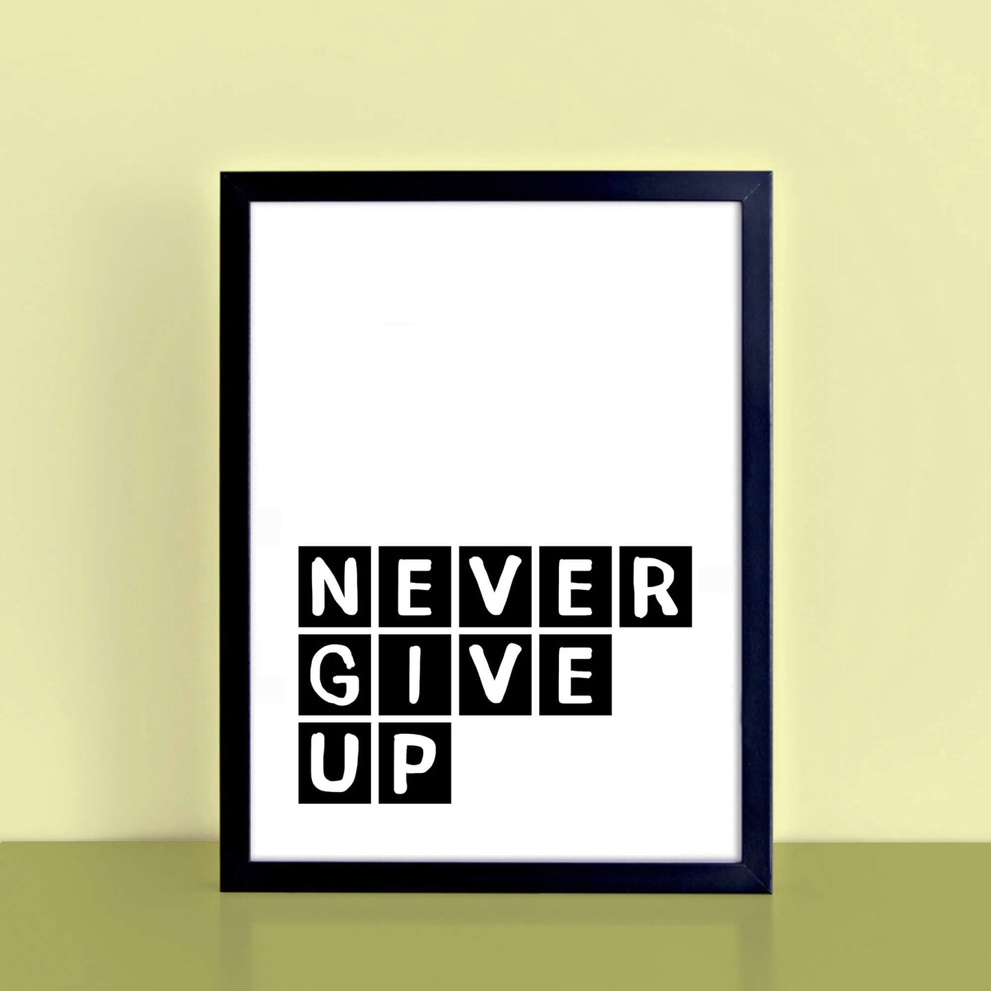 Never Give Up Quote Print by SixElevenCreations Product Code SEP0072