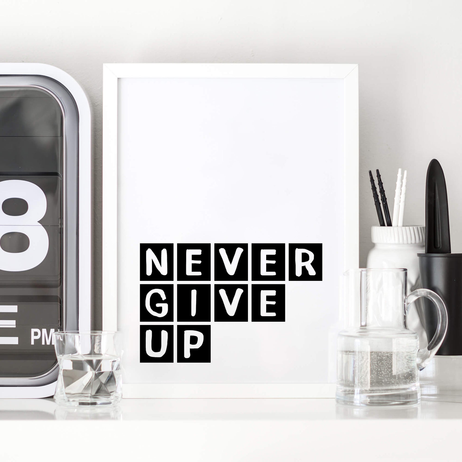 Never Give Up Quote Print by SixElevenCreations Product Code SEP0072