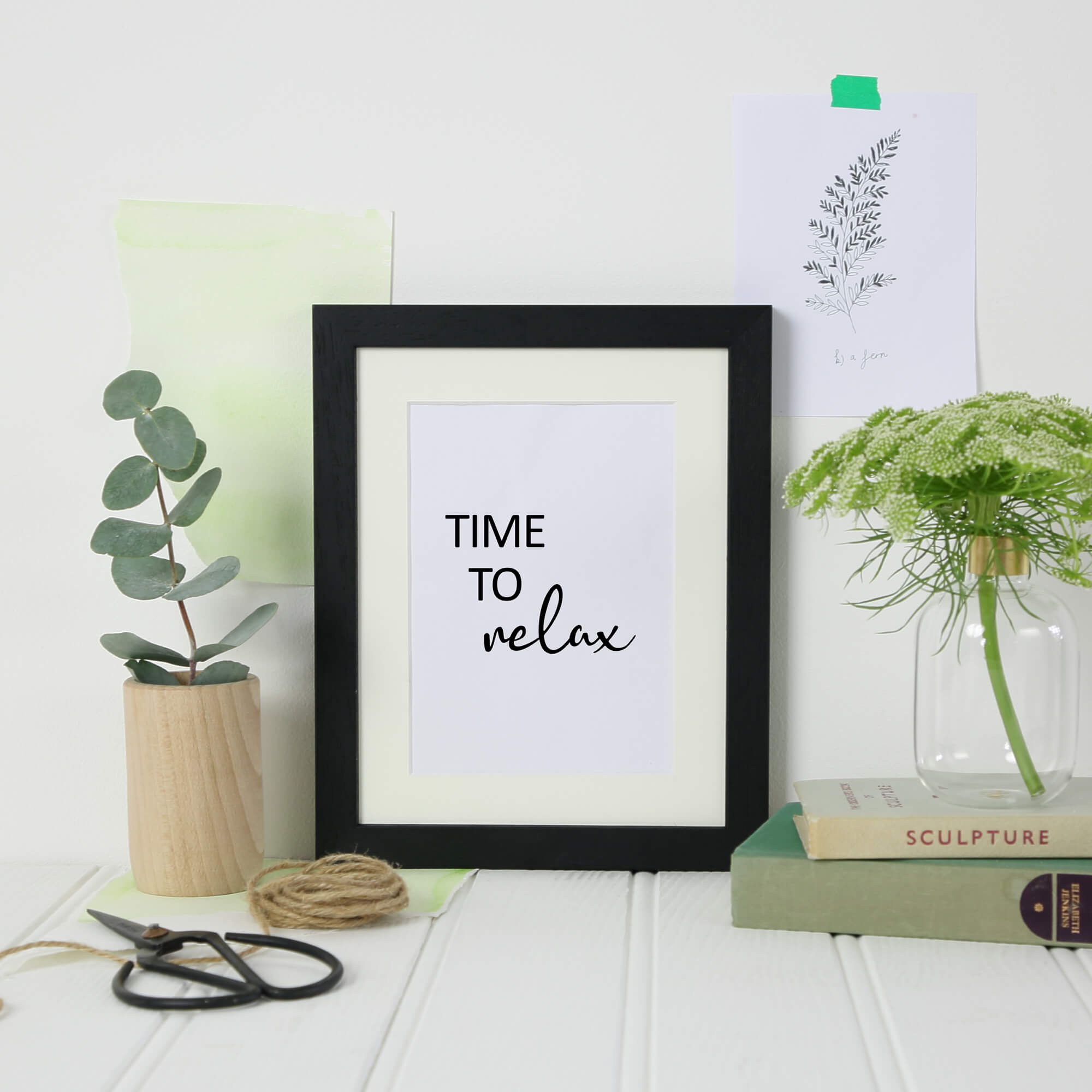 Time To Relax Quote Print by SixElevenCreations. Product Code SEP0105