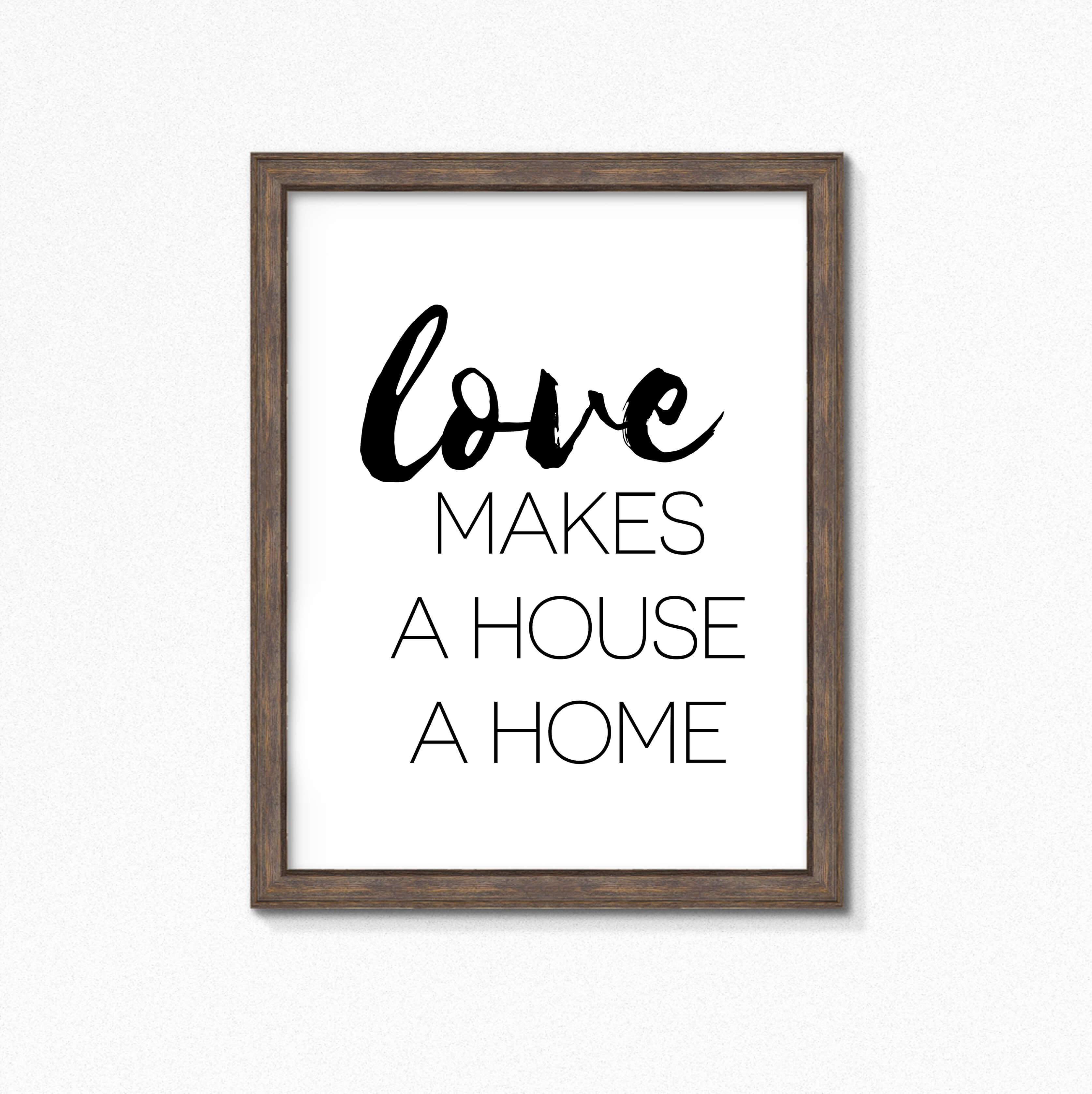 Love Makes A House A Home Wallprint by SixElevenCreations. Product Code SEP0108