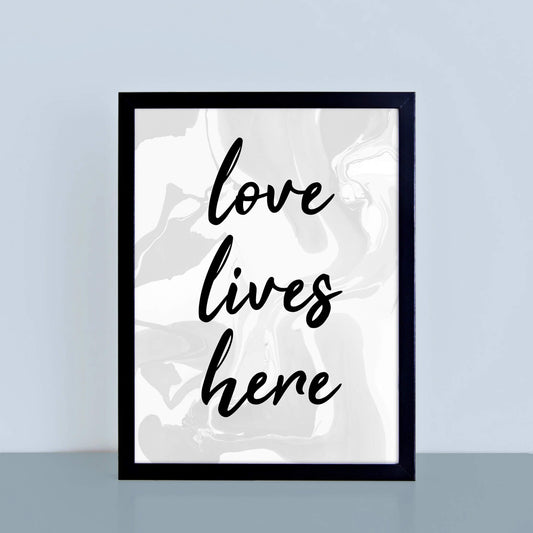 Love Lives Here Poster by SixElevenCreations. Product Code SEP0308