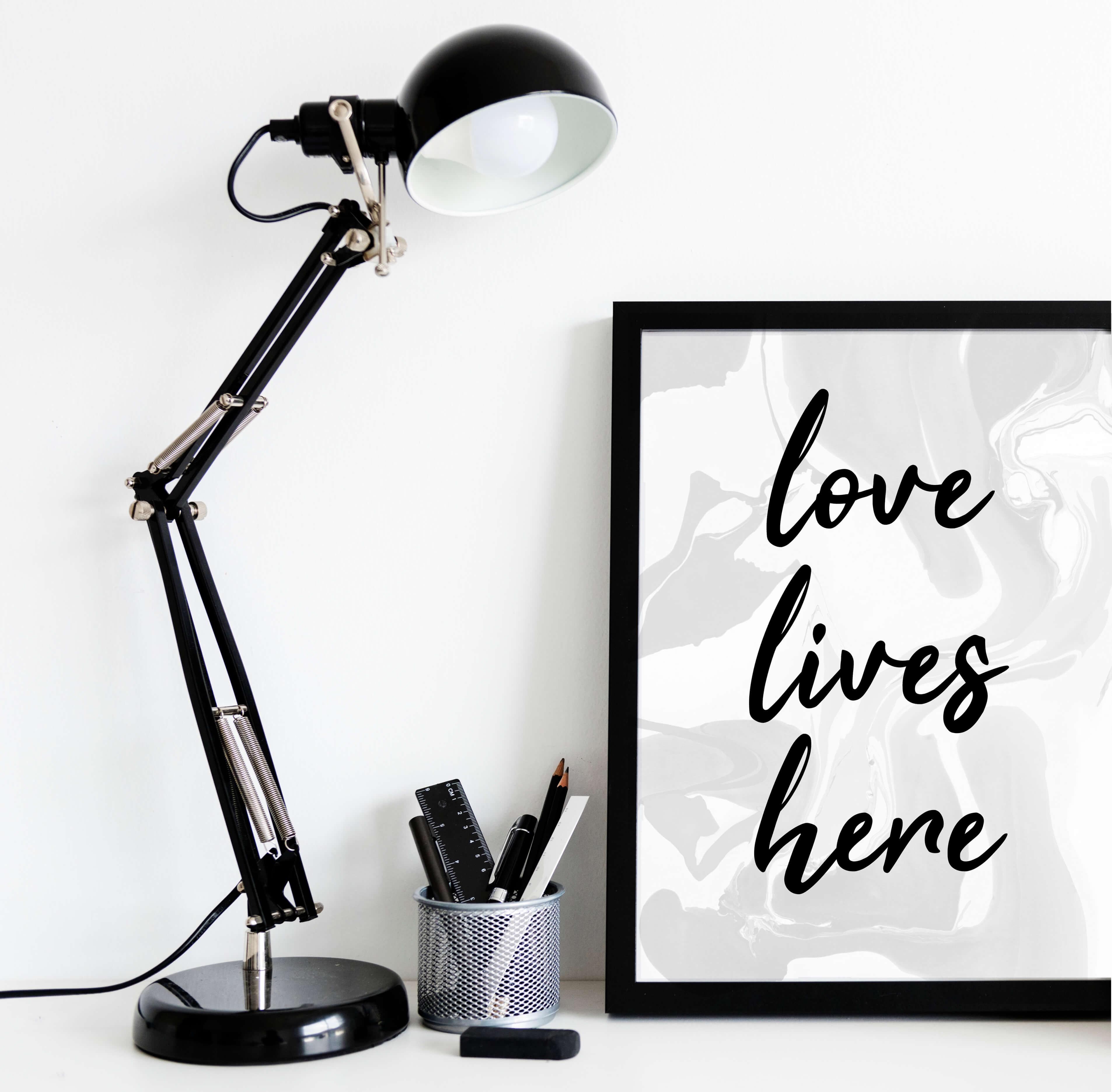 Love Lives Here Poster by SixElevenCreations. Product Code SEP0308
