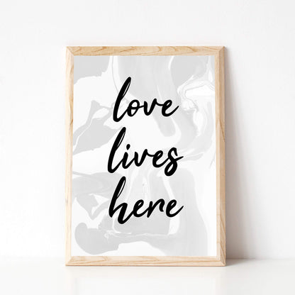 Love Lives Here Poster by SixElevenCreations. Product Code SEP0308