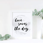 Love Saves The Day Wall Print by SixElevenCreations. Product Code SEP0310
