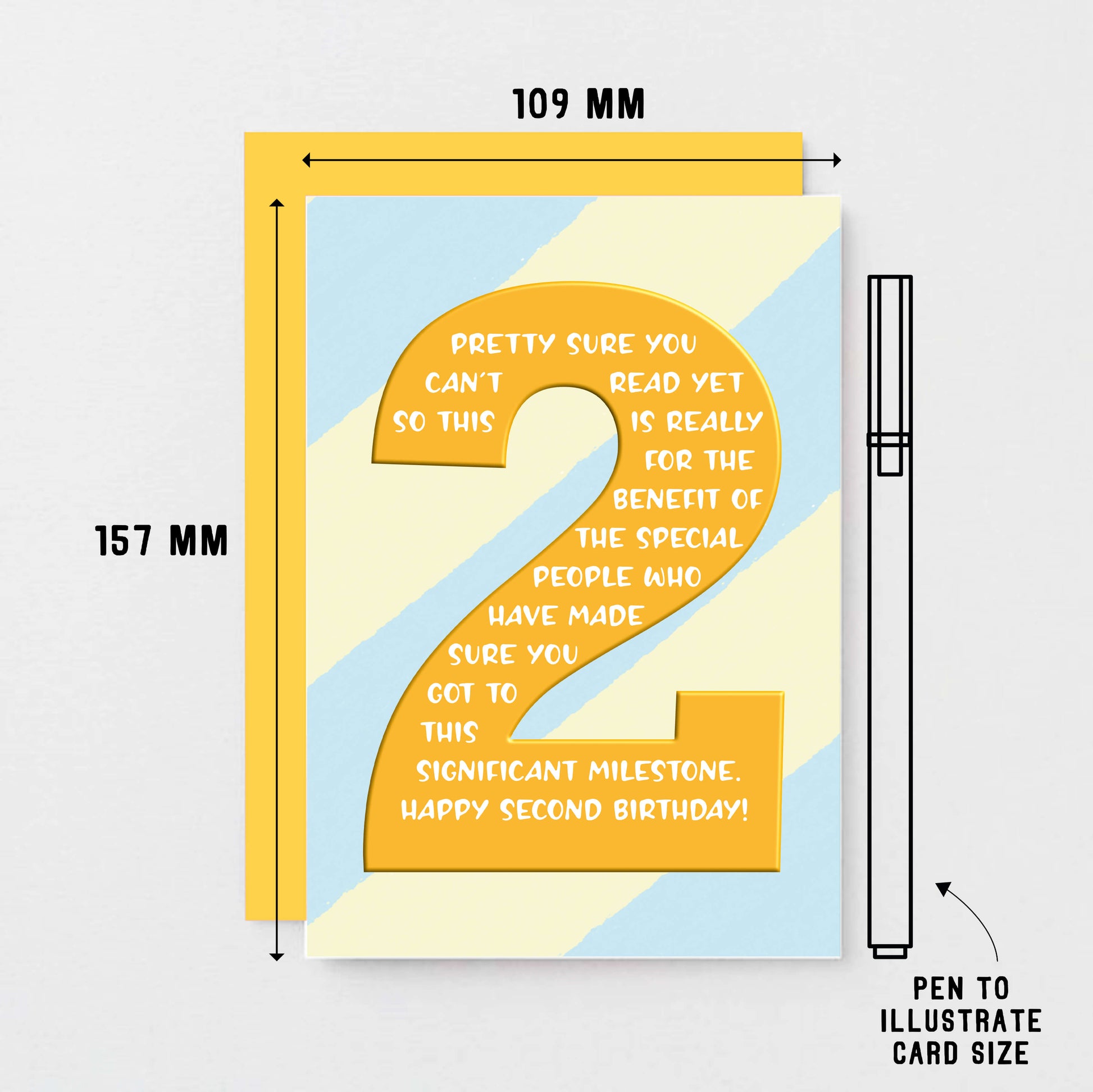 2nd Birthday Card by SixElevenCreations. Reads Pretty sure you can't read yet so this is really for the benefit of the special people who have made sure you got to this significant milestone. Happy second birthday! Product Code SE6002A6
