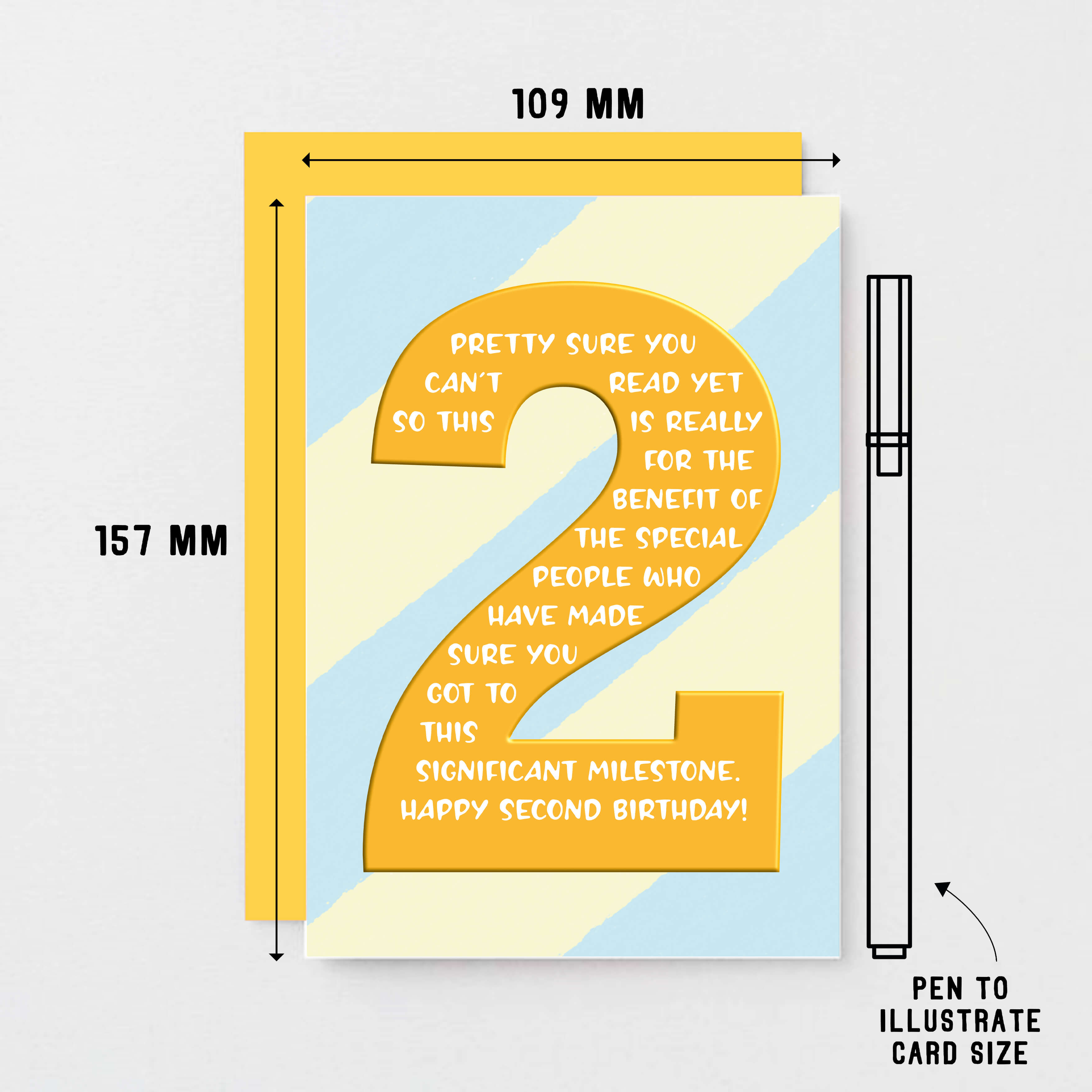 2nd Birthday Card by SixElevenCreations. Reads Pretty sure you can't read yet so this is really for the benefit of the special people who have made sure you got to this significant milestone. Happy second birthday! Product Code SE6002A6