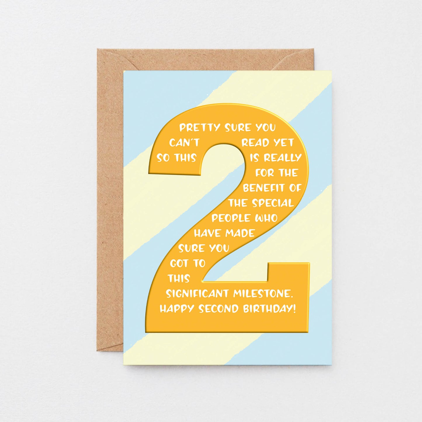 2nd Birthday Card by SixElevenCreations. Reads Pretty sure you can't read yet so this is really for the benefit of the special people who have made sure you got to this significant milestone. Happy second birthday! Product Code SE6002A6