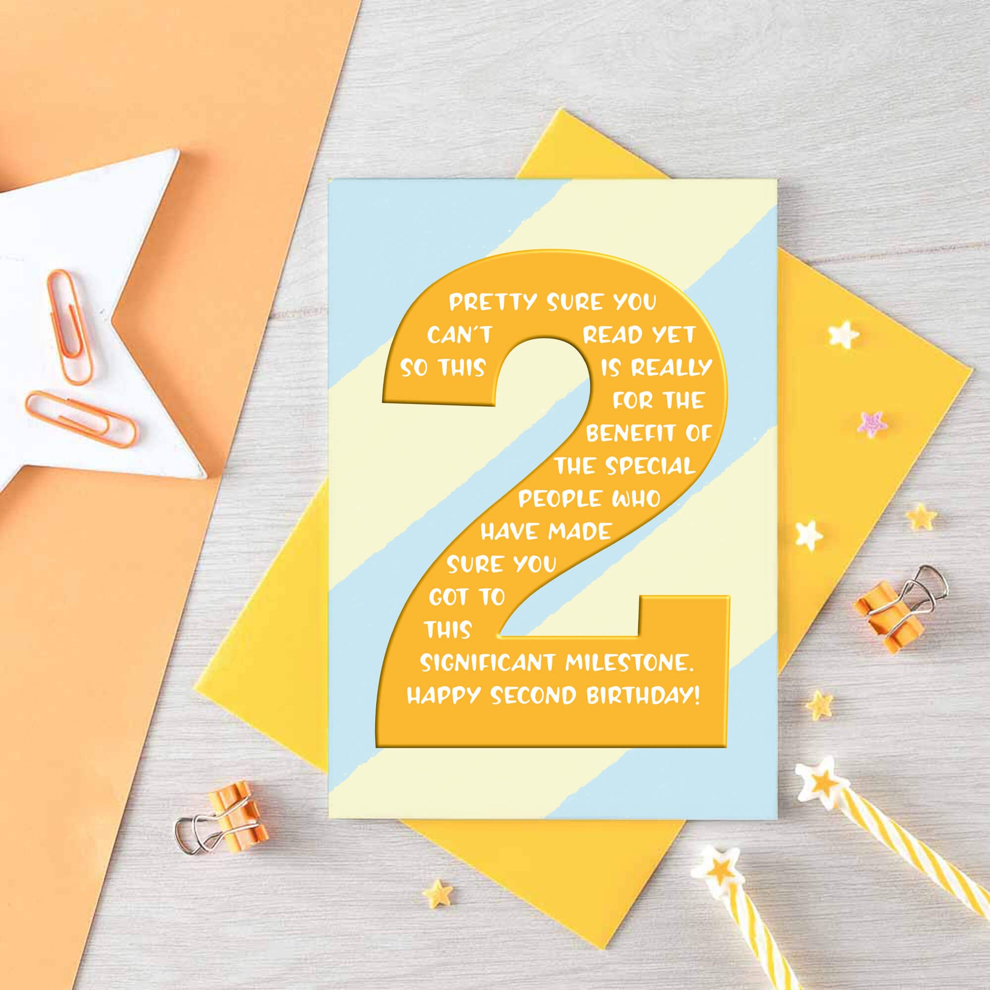 2nd Birthday Card by SixElevenCreations. Reads Pretty sure you can't read yet so this is really for the benefit of the special people who have made sure you got to this significant milestone. Happy second birthday! Product Code SE6002A6