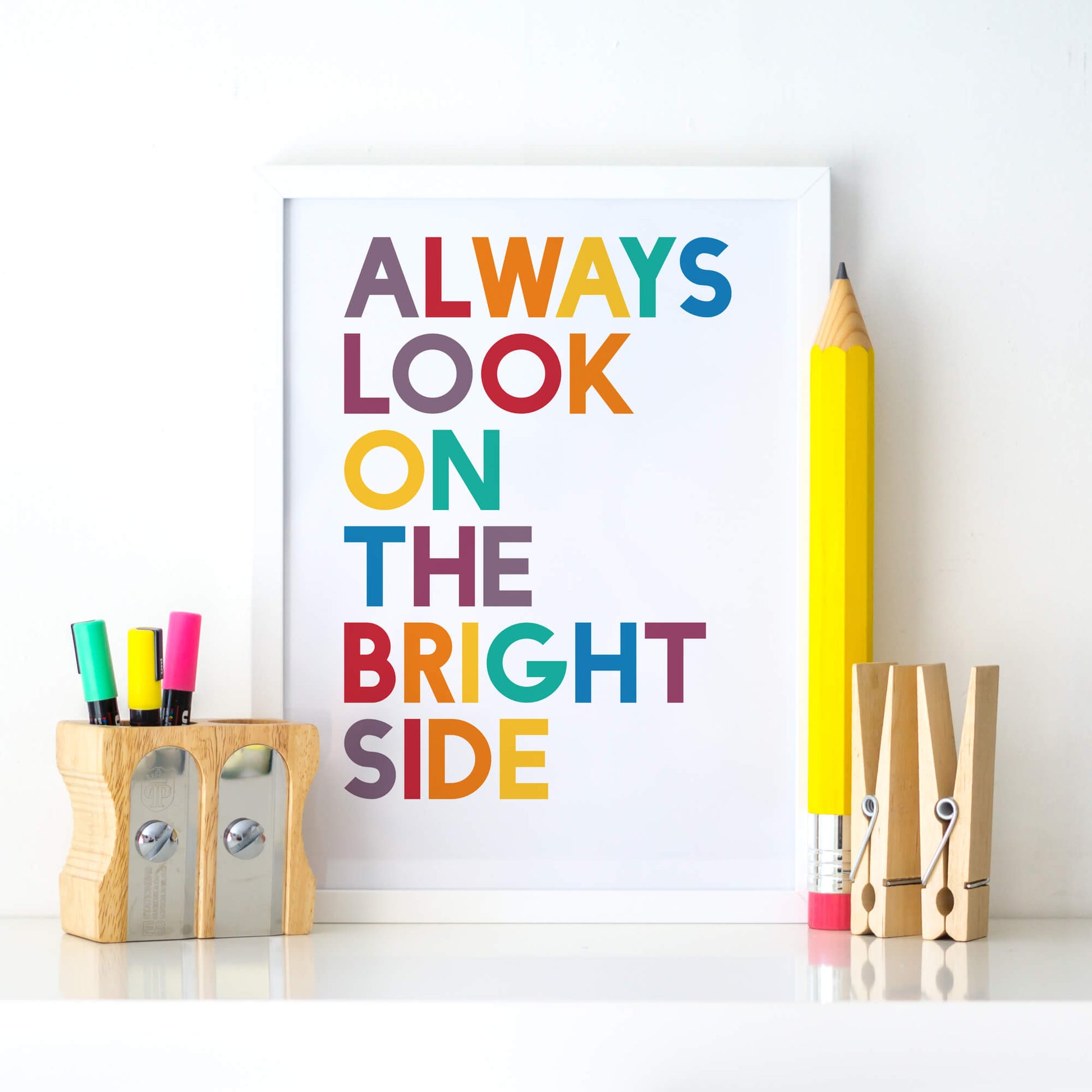 Always Look On The Bright Side Print by SixElevenCreations. Product Code SEP0214