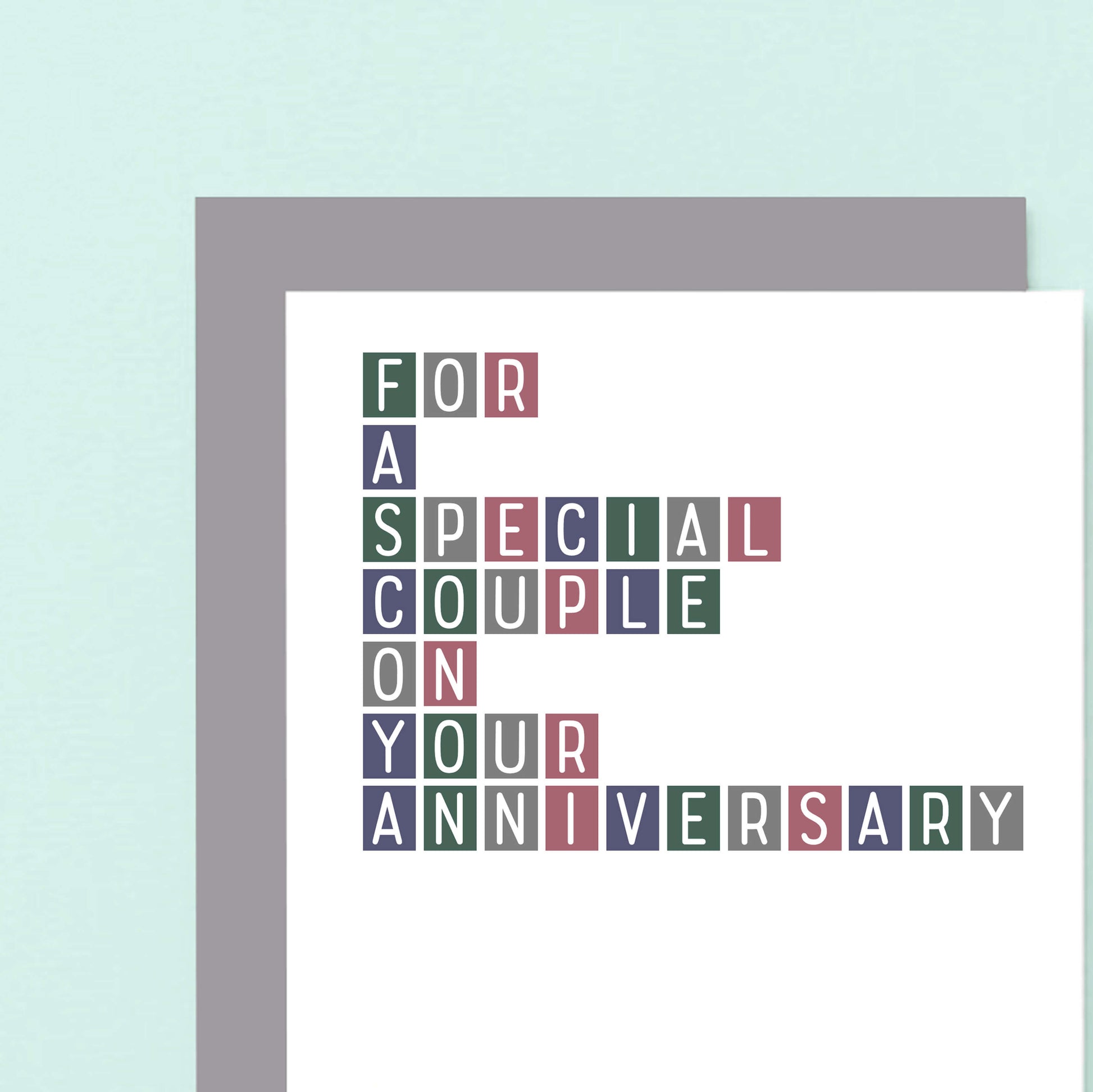 Anniversary Card by SixElevenCreations. Reads For a special couple on your anniversary. Product Code SE0330A6