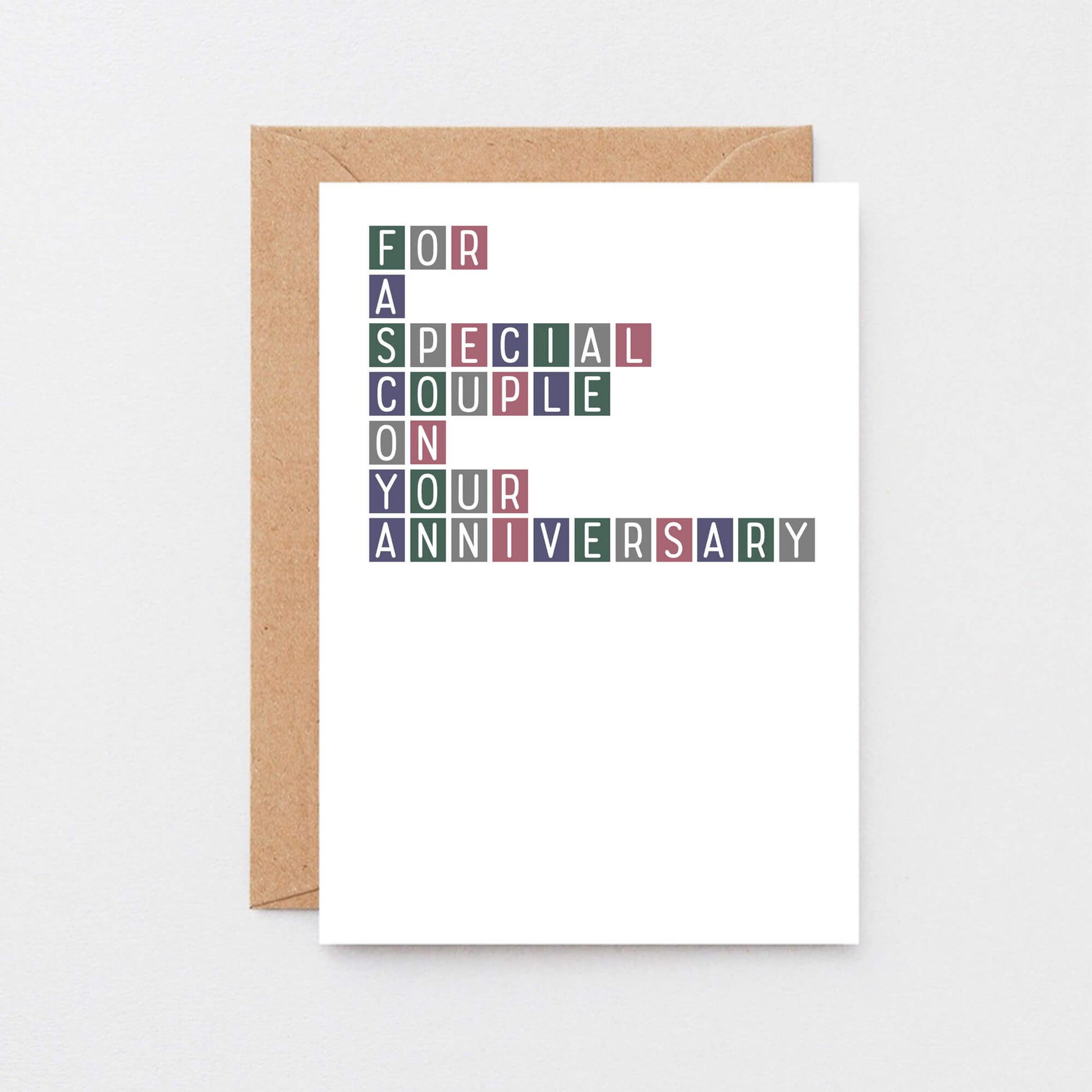 Anniversary Card by SixElevenCreations. Reads For a special couple on your anniversary. Product Code SE0330A6