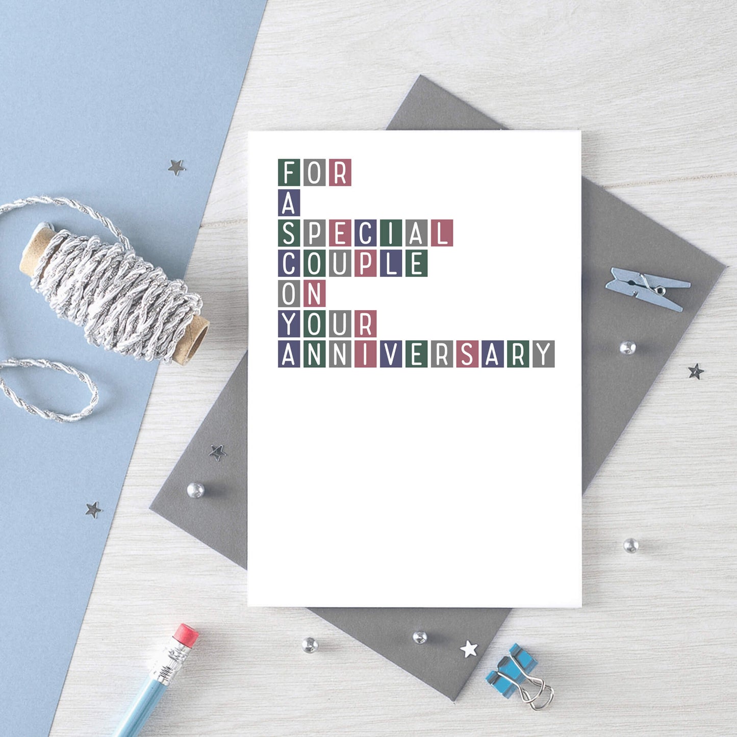 Anniversary Card by SixElevenCreations. Reads For a special couple on your anniversary. Product Code SE0330A6