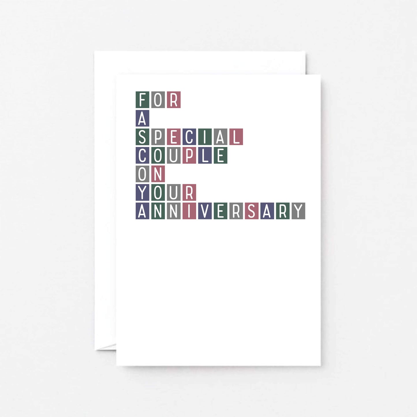 Anniversary Card by SixElevenCreations. Reads For a special couple on your anniversary. Product Code SE0330A6