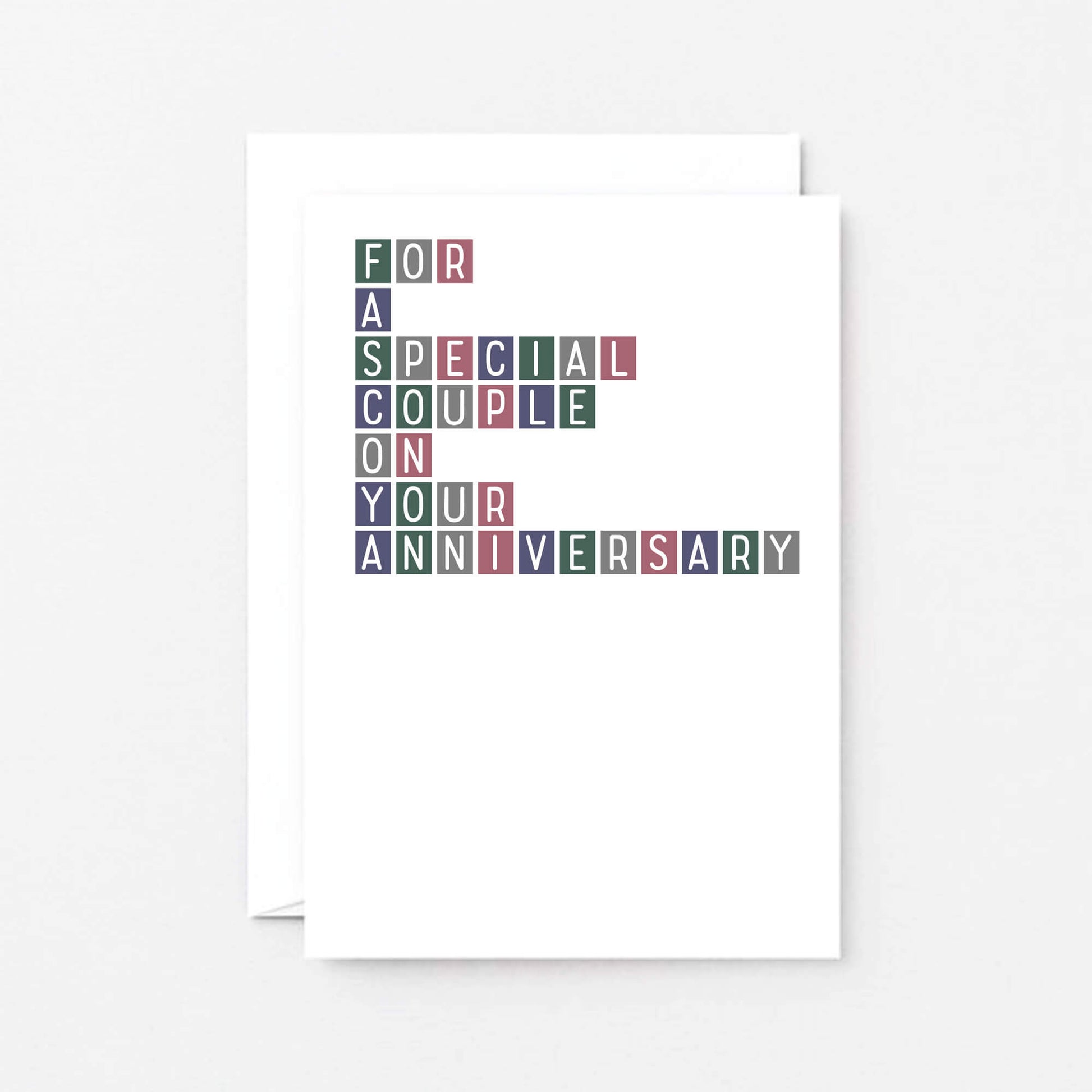 Anniversary Card by SixElevenCreations. Reads For a special couple on your anniversary. Product Code SE0330A6