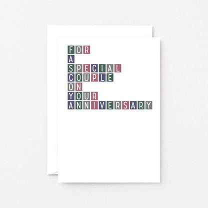 Anniversary Card by SixElevenCreations. Reads For a special couple on your anniversary. Product Code SE0330A6