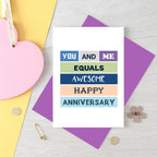 You And Me Anniversary Card by SixElevenCreations Product Code SE0003A6