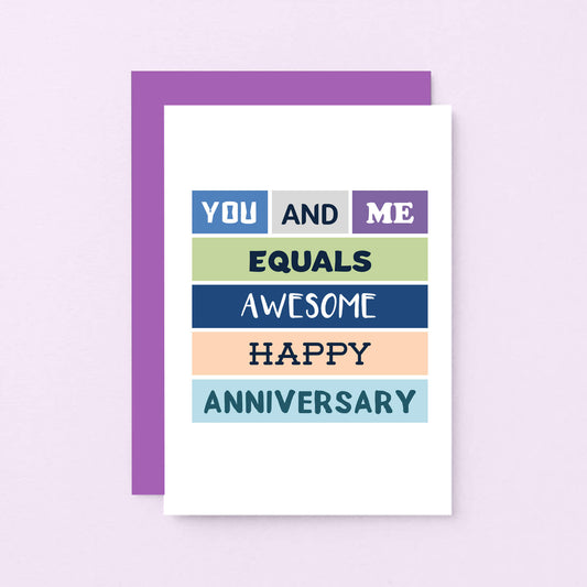 You And Me Anniversary Card by SixElevenCreations Product Code SE0003A6