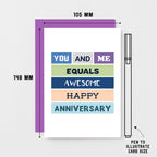You And Me Anniversary Card by SixElevenCreations Product Code SE0003A6