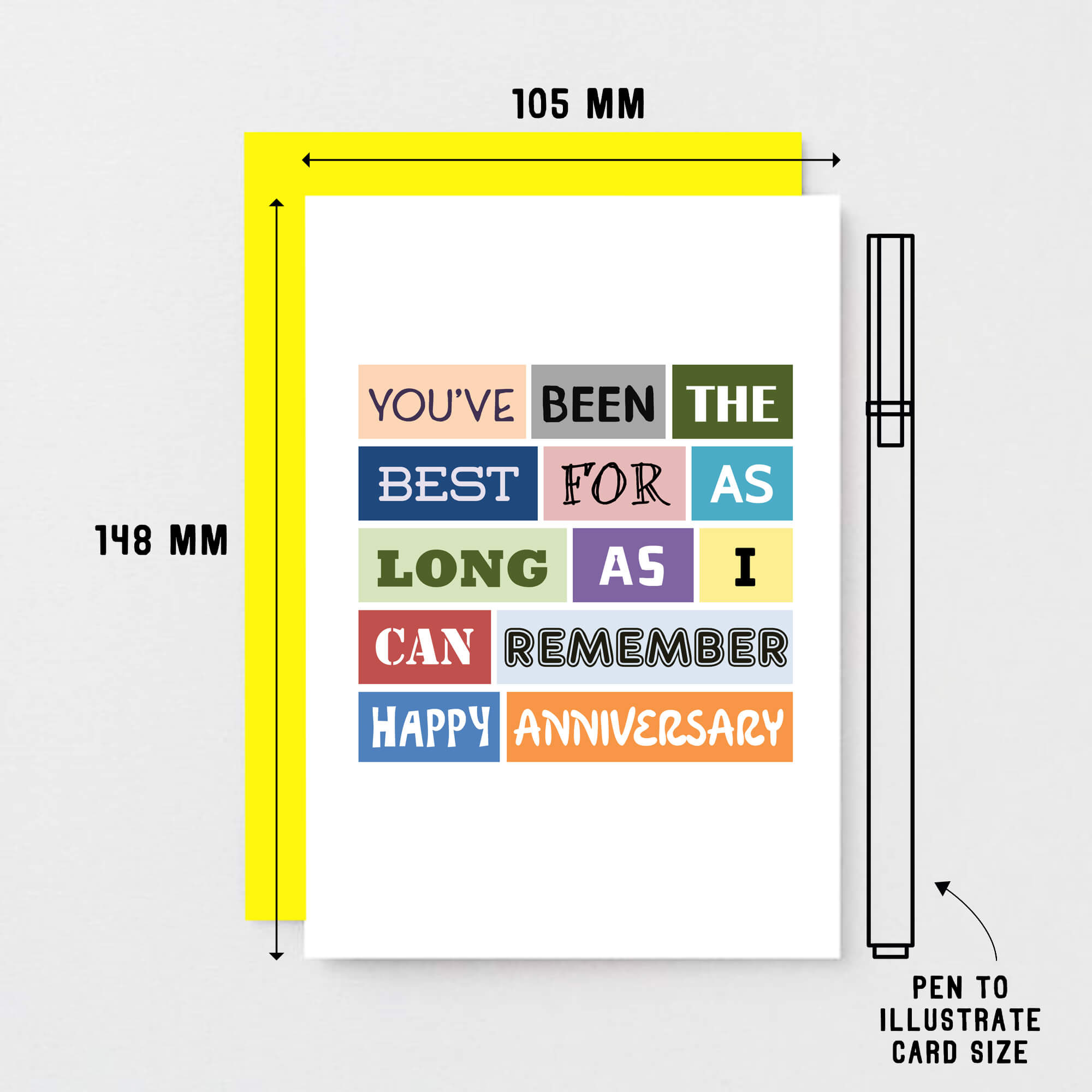 Anniversary Card by SixElevenCreations. Reads You've been the best for as long as I can remember. Happy Anniversary. Product Code SE0036A6