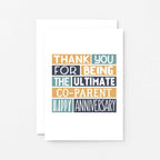 Anniversary Card by SixElevenCreations. Reads Thank you for being the ultimate co-parent. Happy anniversary. Product Code SE0314A6