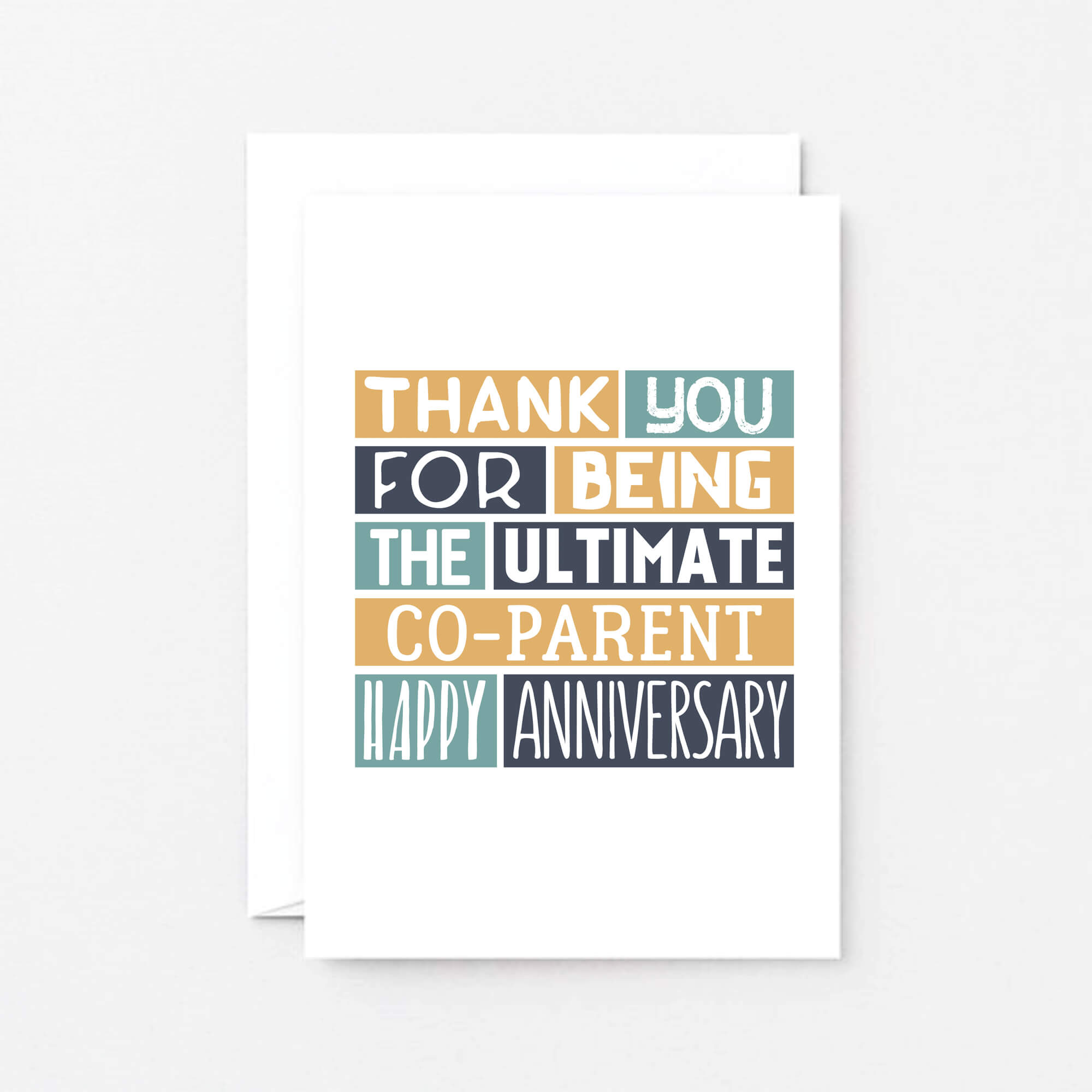 Anniversary Card by SixElevenCreations. Reads Thank you for being the ultimate co-parent. Happy anniversary. Product Code SE0314A6
