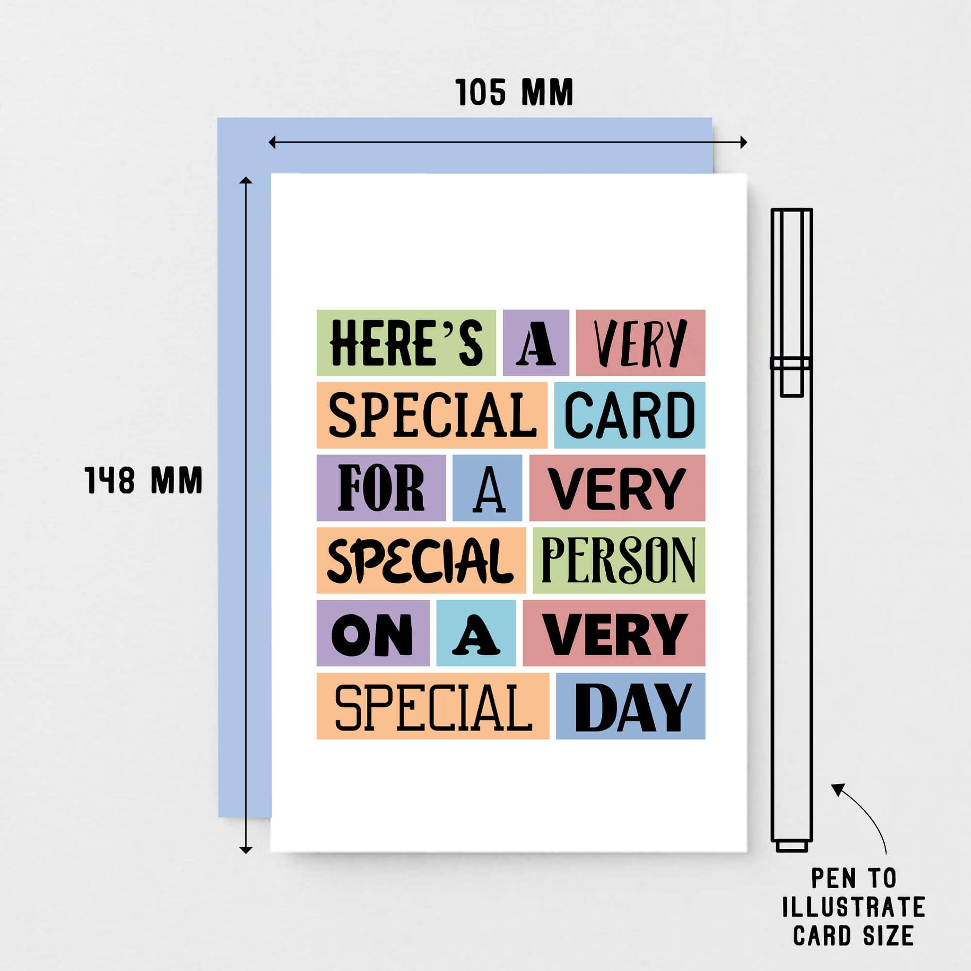 Special Card by SixElevenCreations. Reads Here's a very special card for a very special person on a very special day. Product Code SE0074A6