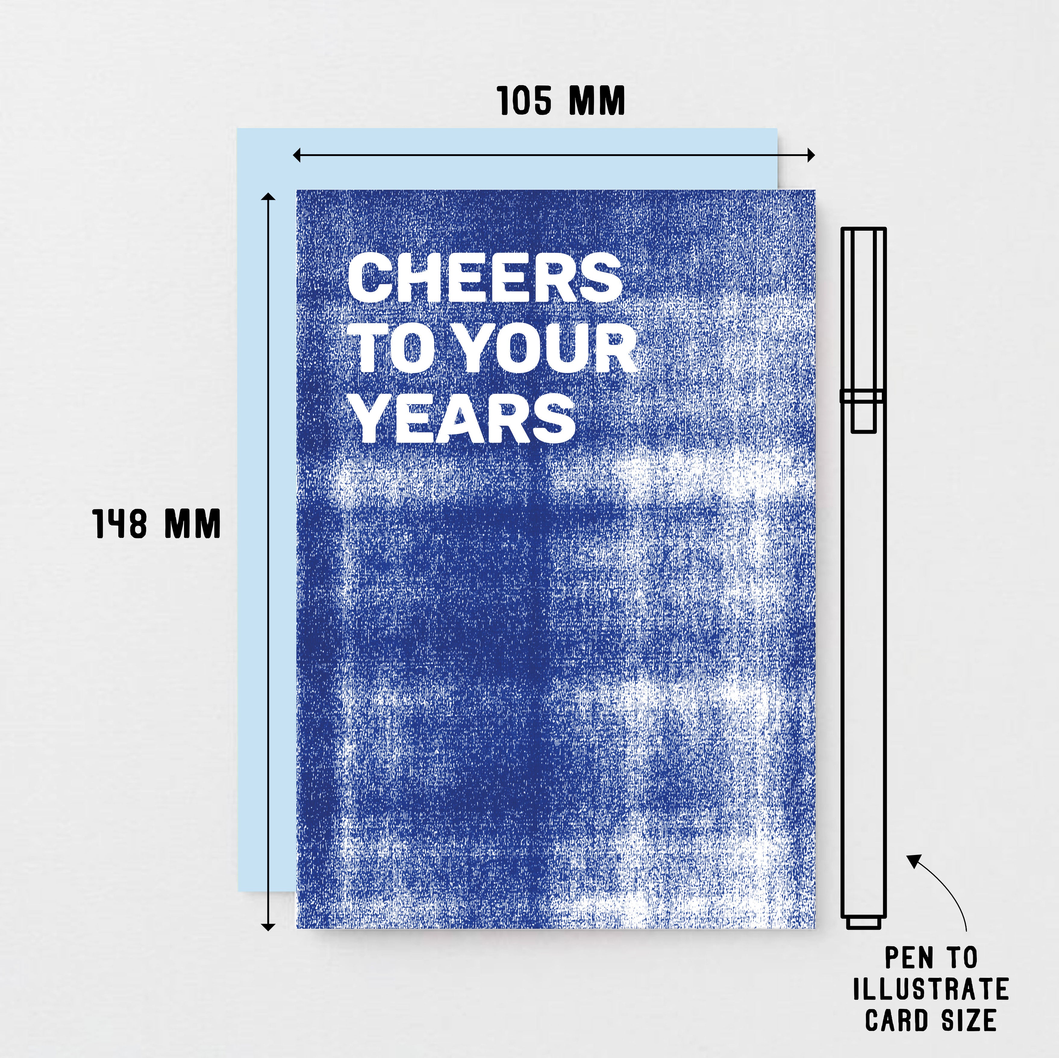 Birthday Card by SixElevenCreations. Reads Cheers to your years. Product Code SE0802A6