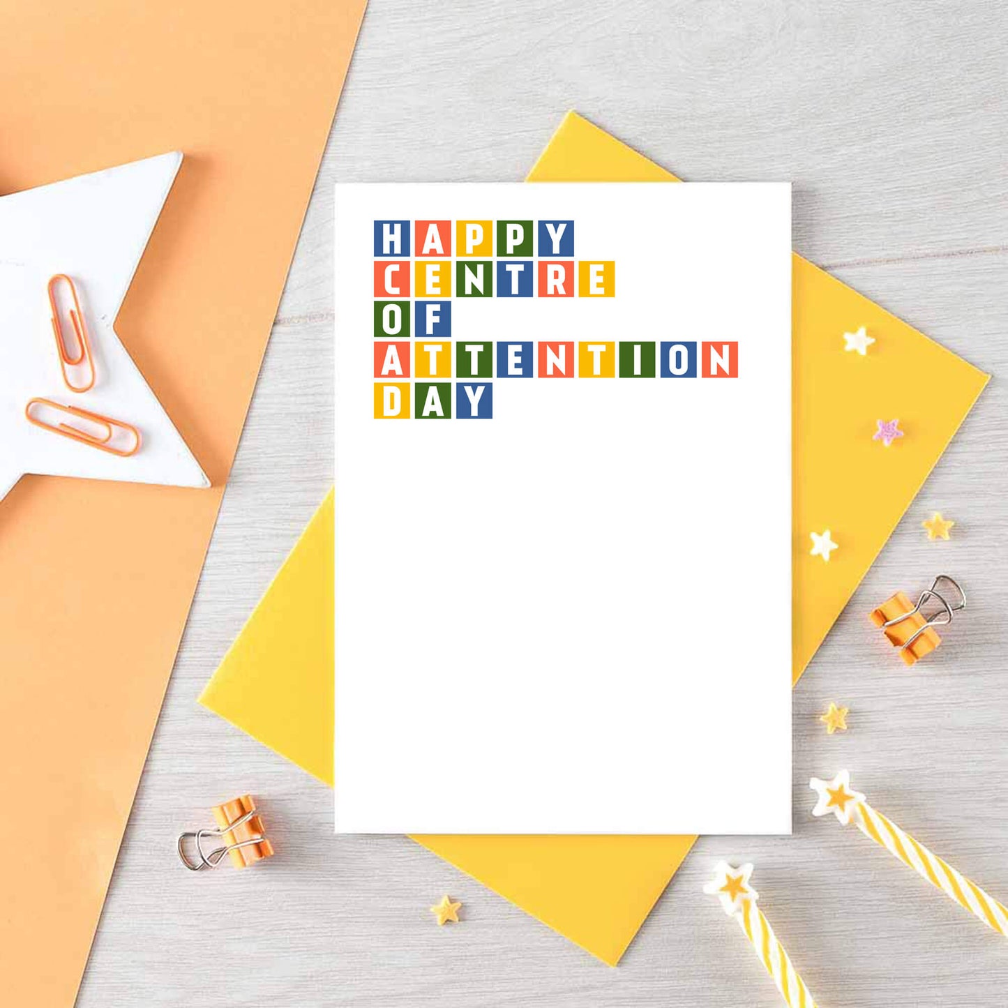 Birthday Card by SixElevenCreations. Reads Happy centre of attention day. Product Code SE0266A6
