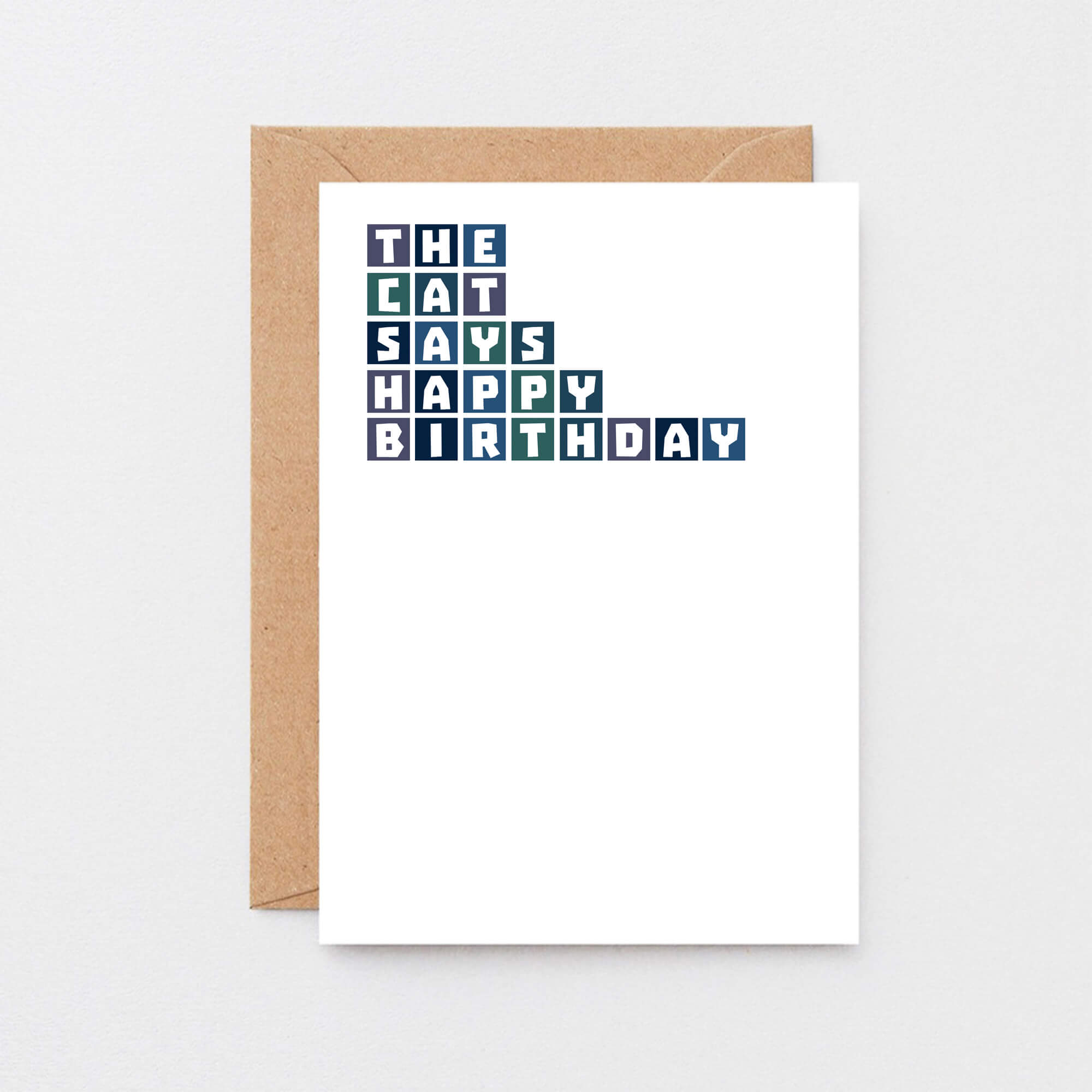 Cat Birthday Card by SixElevenCreations. Reads The cat says happy birthday. Product Code SE0267A6