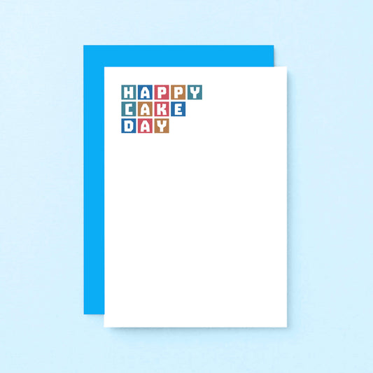 Birthday Card by SixElevenCreations. Reads Happy cake day. Product Code SE0282A6
