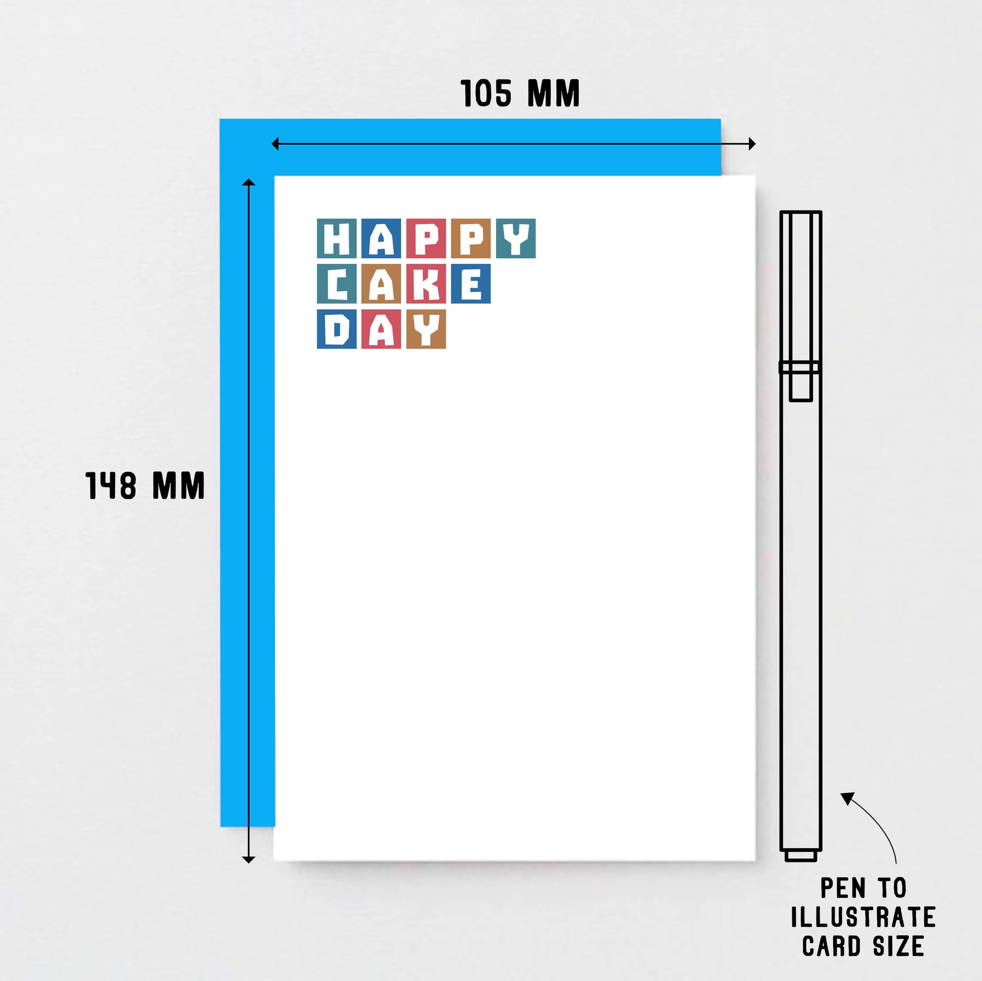 Birthday Card by SixElevenCreations. Reads Happy cake day. Product Code SE0282A6