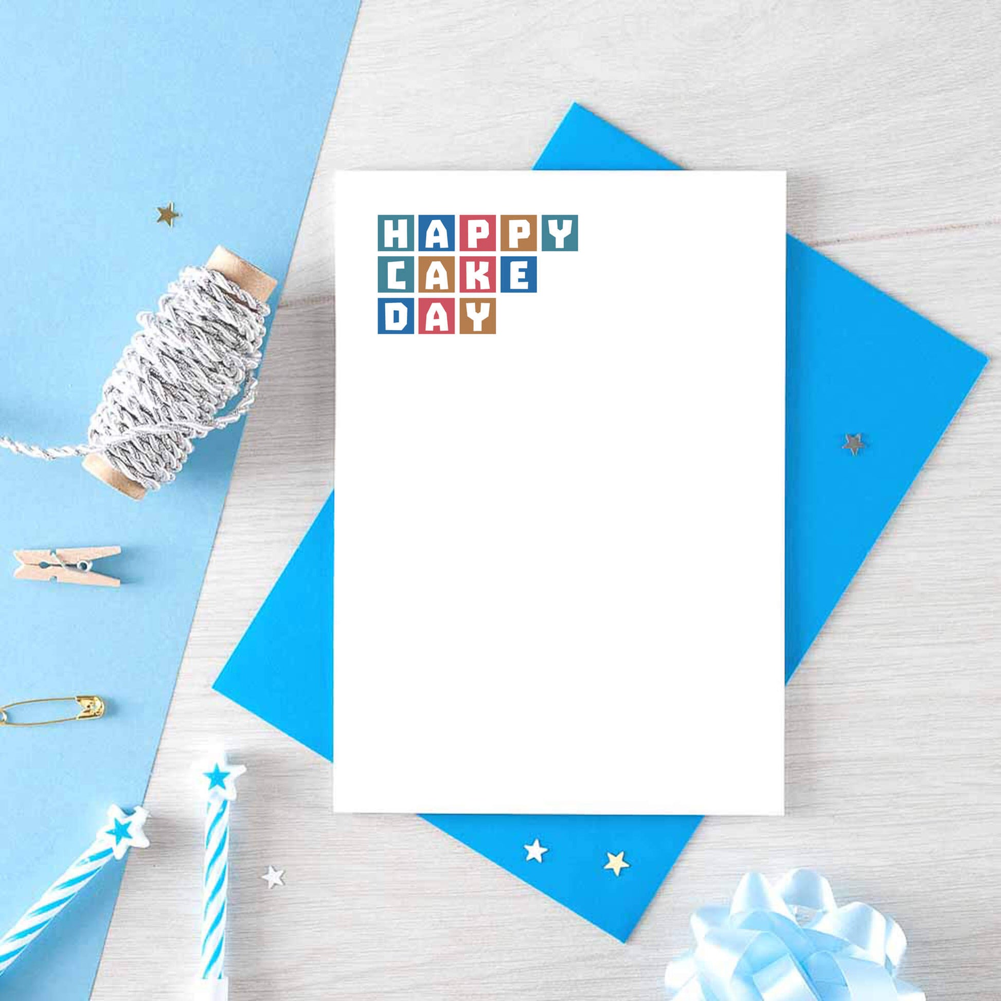 Birthday Card by SixElevenCreations. Reads Happy cake day. Product Code SE0282A6