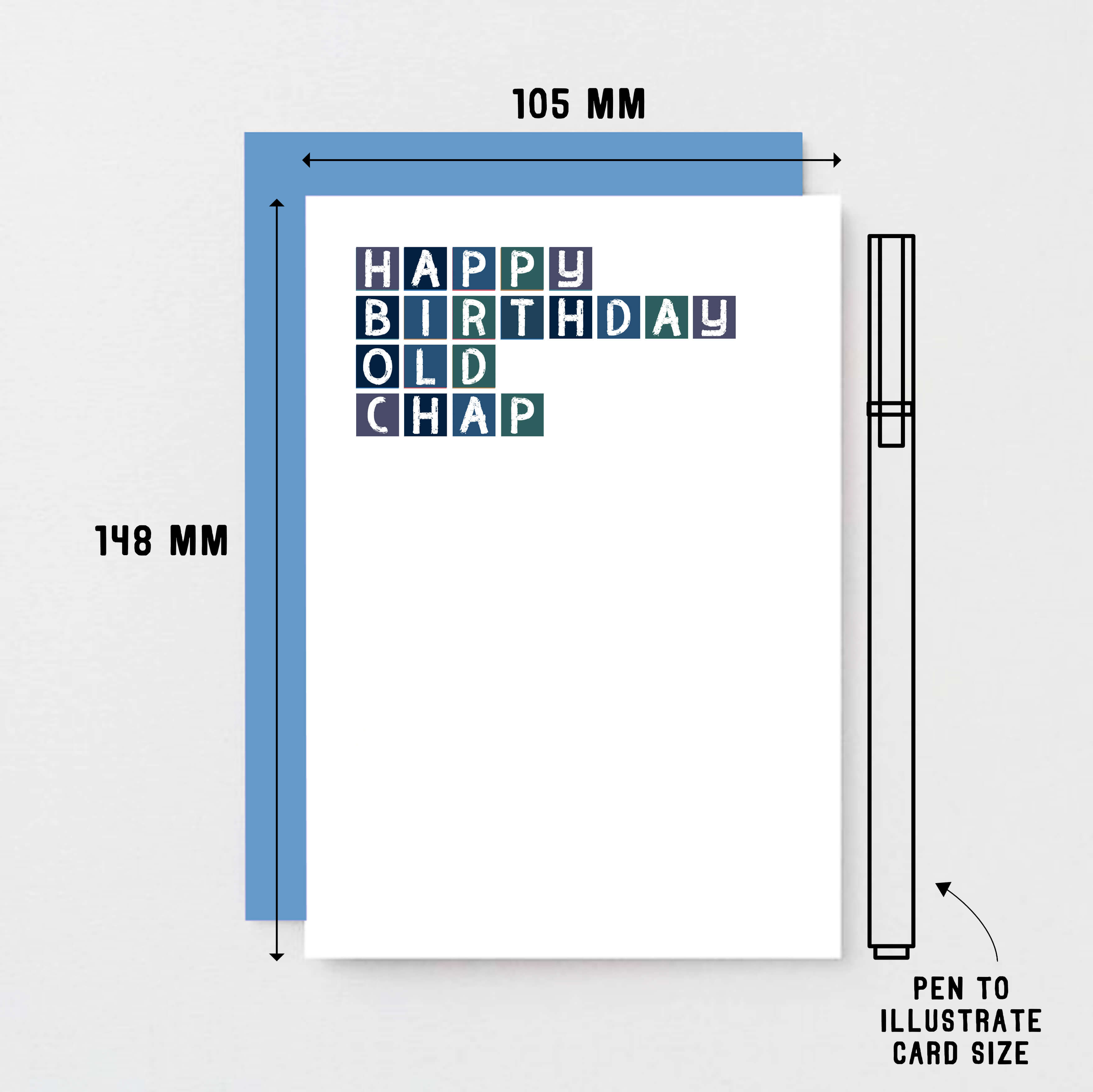 Birthday Card by SixElevenCreations. Reads Happy birthday old chap. Product Code SE0283A6