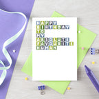 Birthday Card by SixElevenCreations. Reads Happy birthday to my absolute favourite human. Product Code SE0331A6