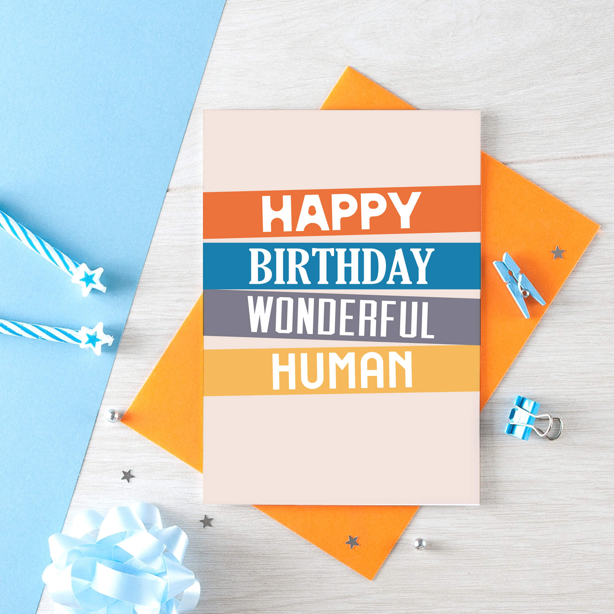 Birthday Card by SixElevenCreations. Reads Happy birthday wonderful human. Product Code SE0501A6