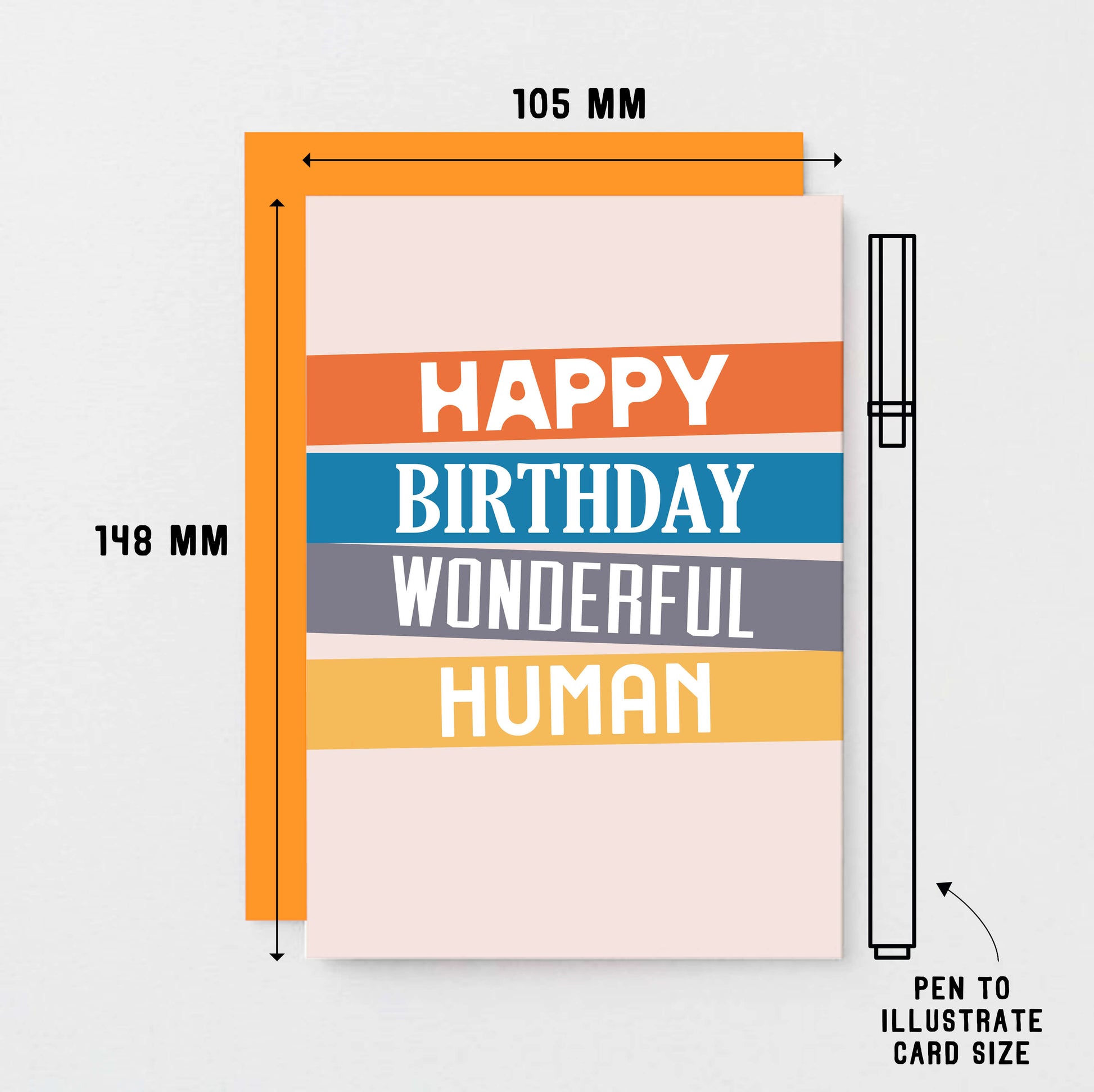 Birthday Card by SixElevenCreations. Reads Happy birthday wonderful human. Product Code SE0501A6