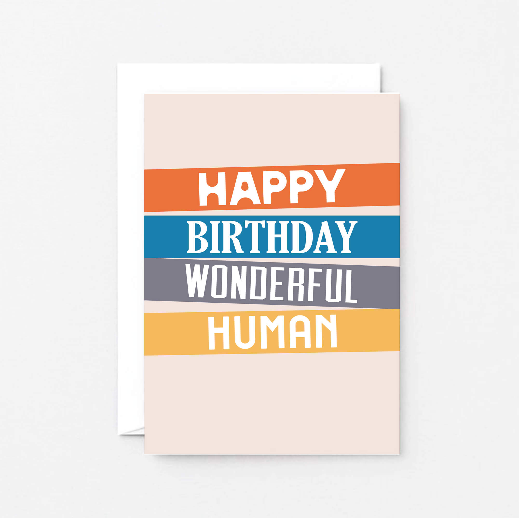 Birthday Card by SixElevenCreations. Reads Happy birthday wonderful human. Product Code SE0501A6