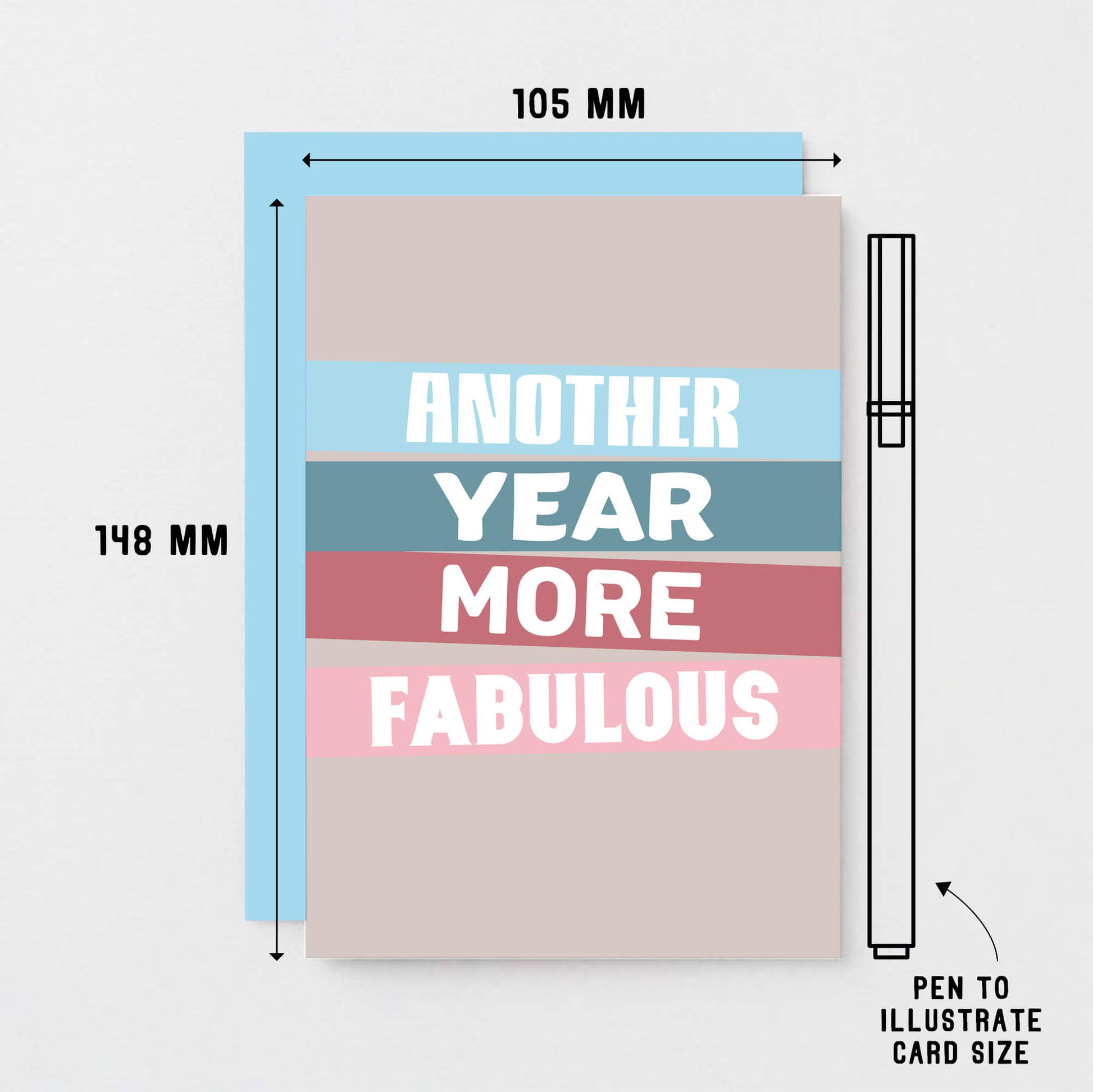 Birthday Card by SixElevenCreations. Reads Another year more fabulous. Product Code SE0502A6