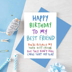 Birthday Card by SixElevenCreations. Reads Happy birthday to my best friend. You're actually my third best friend but they don't sell cards that say that. Product Code SE1008A6