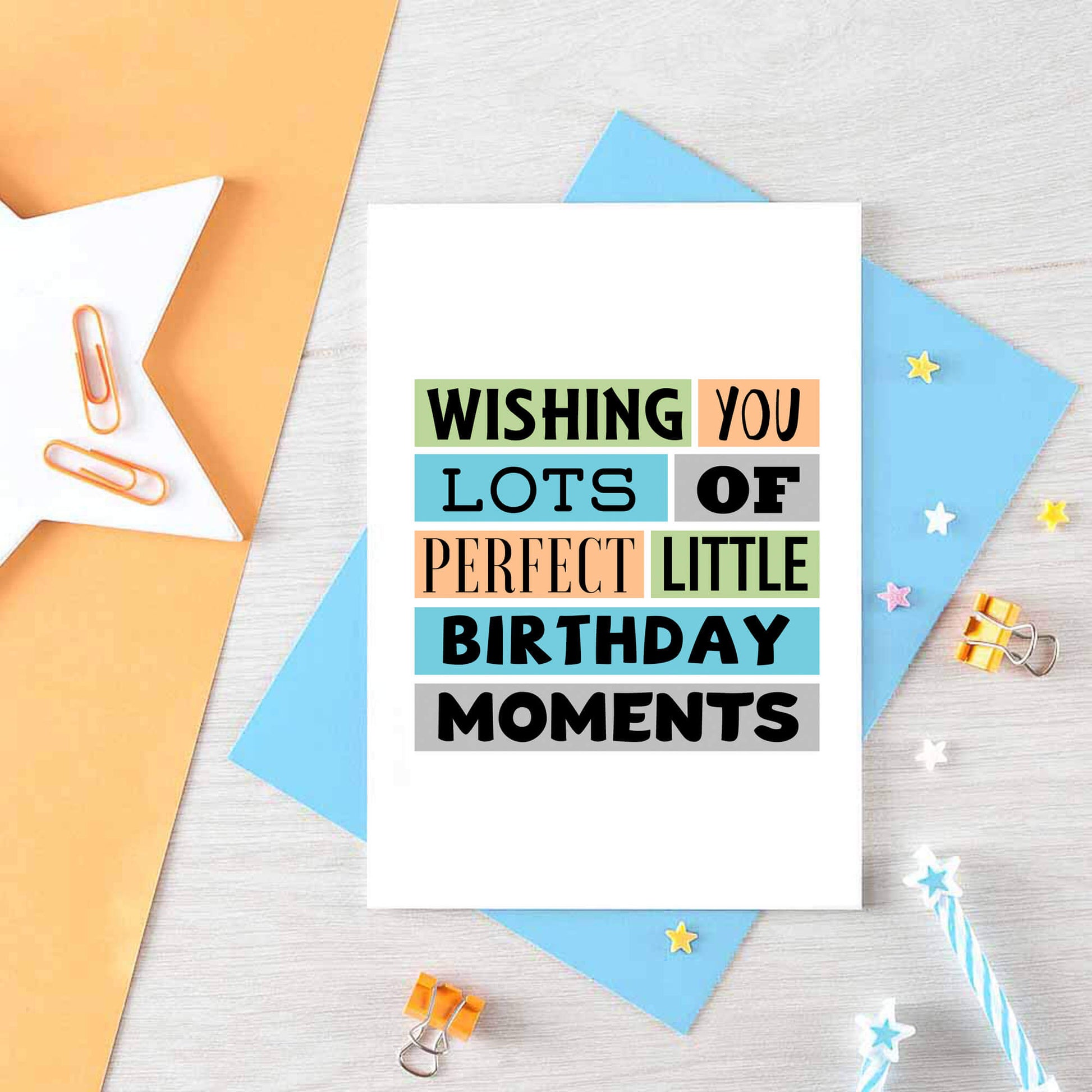 Birthday Card by SixElevenCreations. Reads Wishing you lots of perfect little birthday moments. Product Code SE0191A6