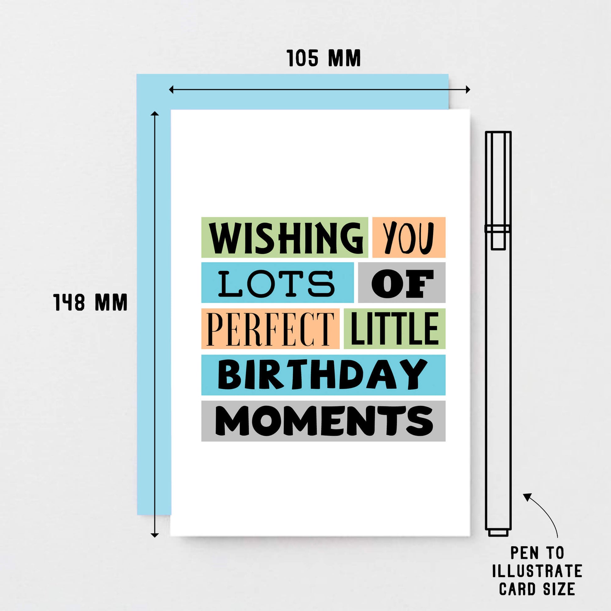 Birthday Card by SixElevenCreations. Reads Wishing you lots of perfect little birthday moments. Product Code SE0191A6