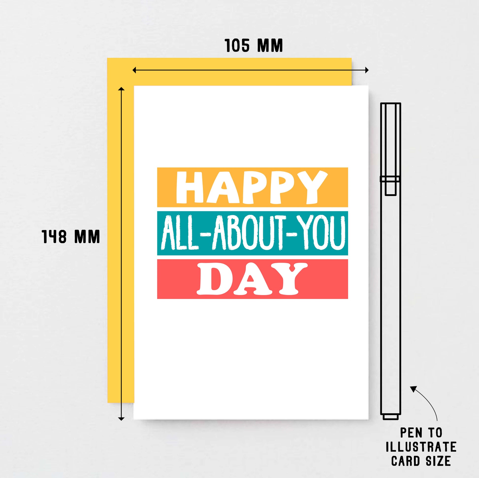 Birthday Card by SixElevenCreations. Reads Happy All-About-You Day. Product Code SE0213A6